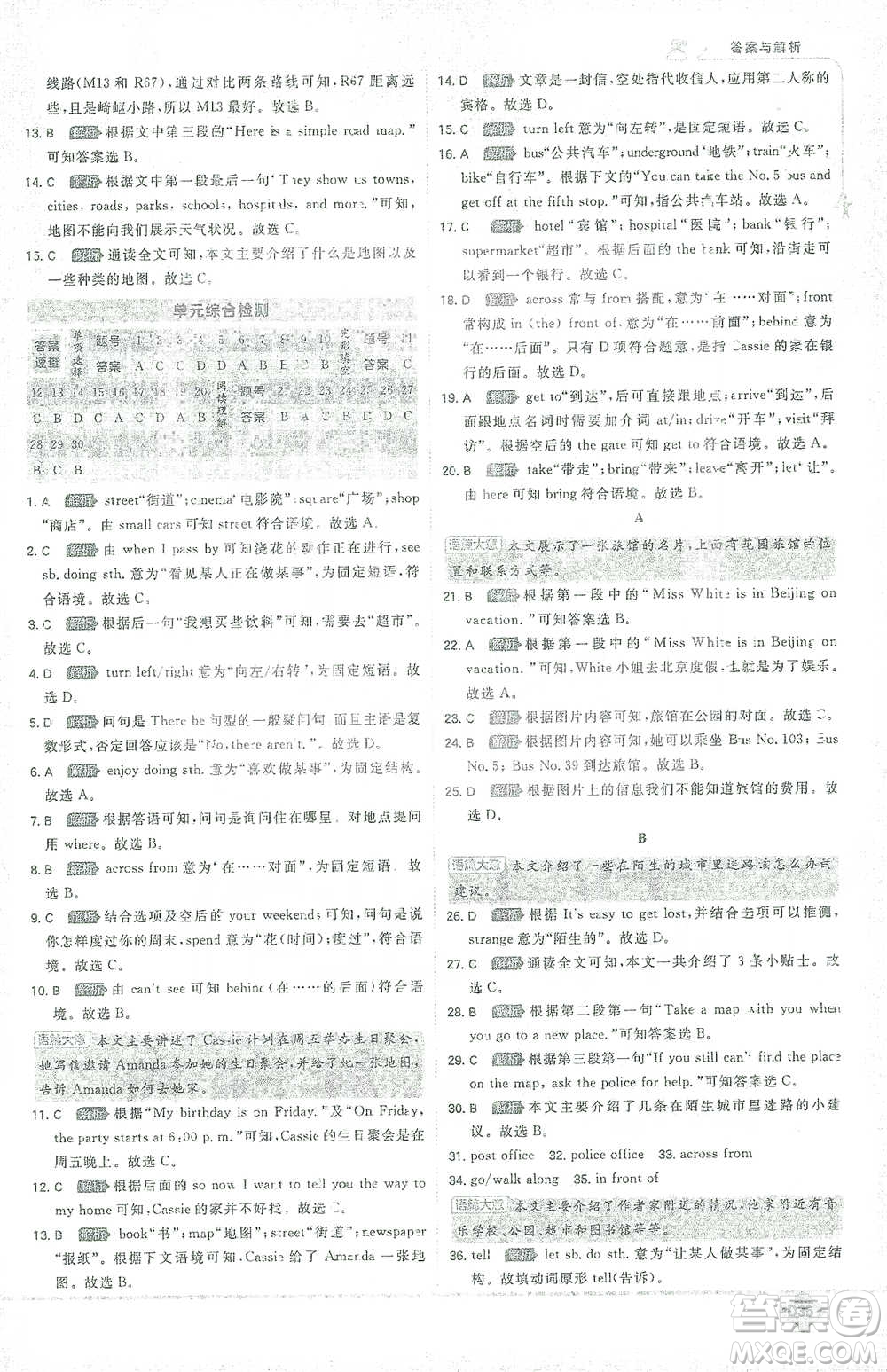 開(kāi)明出版社2021少年班初中英語(yǔ)七年級(jí)下冊(cè)人教版參考答案
