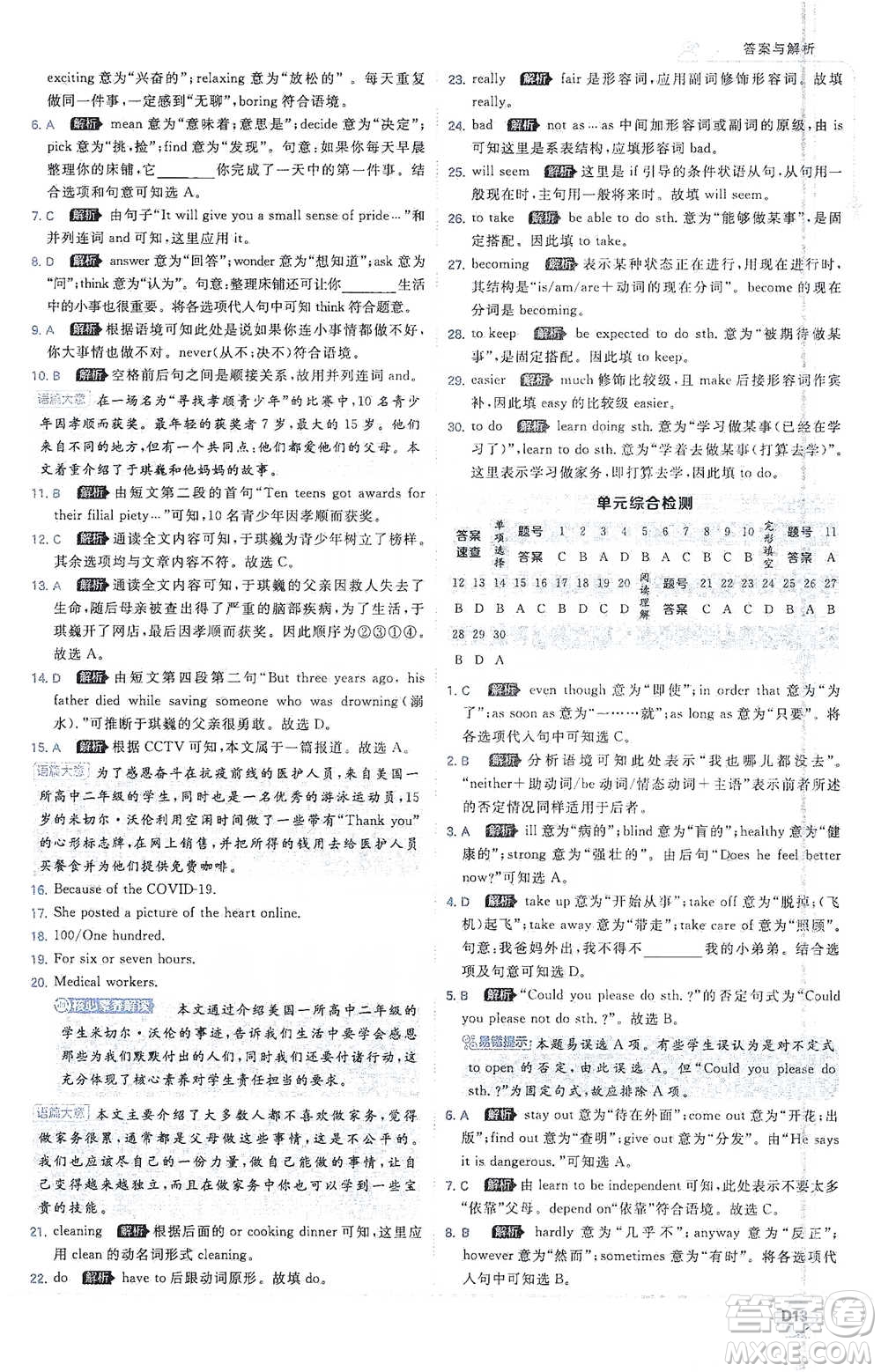 開明出版社2021少年班初中英語八年級(jí)下冊人教版參考答案