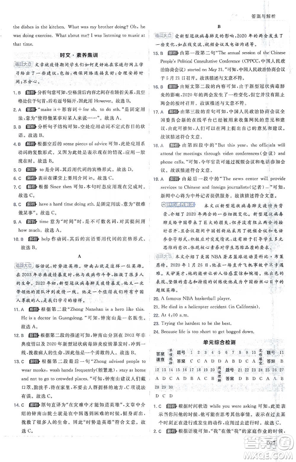 開明出版社2021少年班初中英語八年級(jí)下冊人教版參考答案