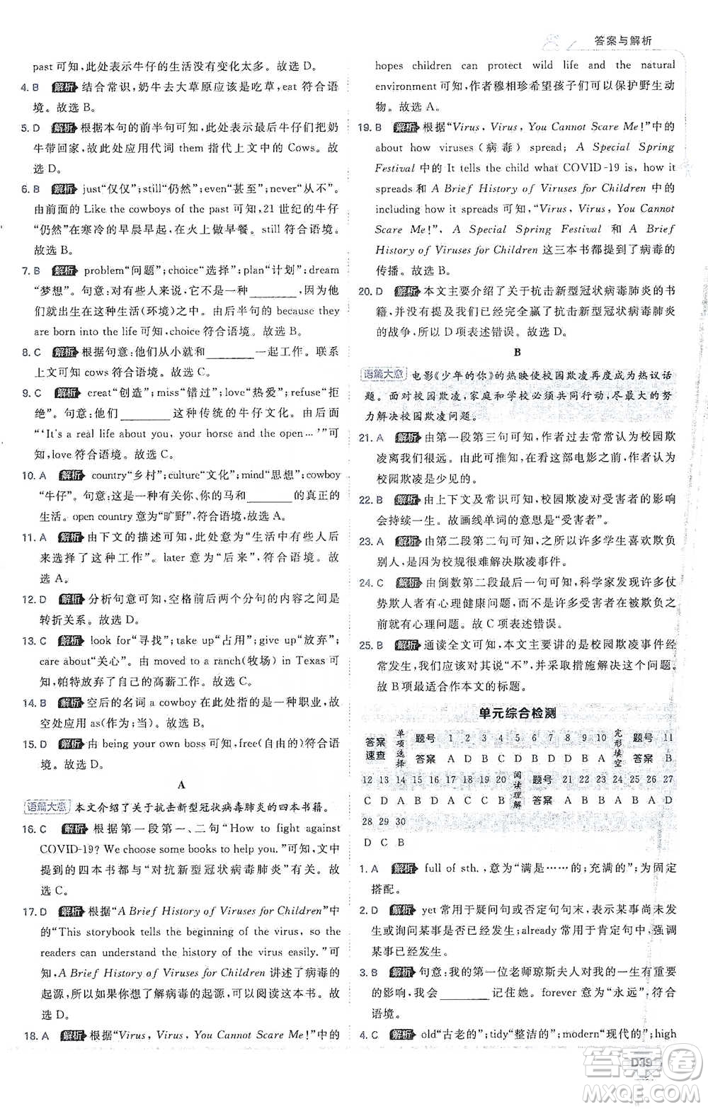 開明出版社2021少年班初中英語八年級(jí)下冊人教版參考答案