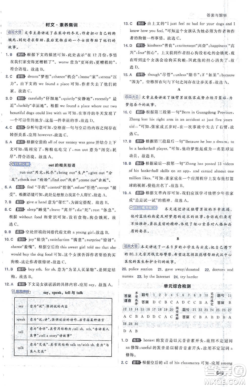 開明出版社2021少年班初中英語八年級(jí)下冊人教版參考答案