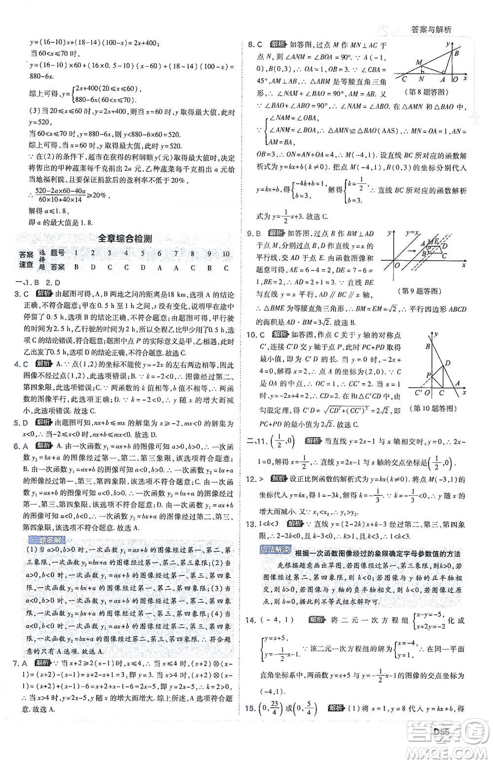 開明出版社2021少年班初中數(shù)學八年級下冊人教版參考答案