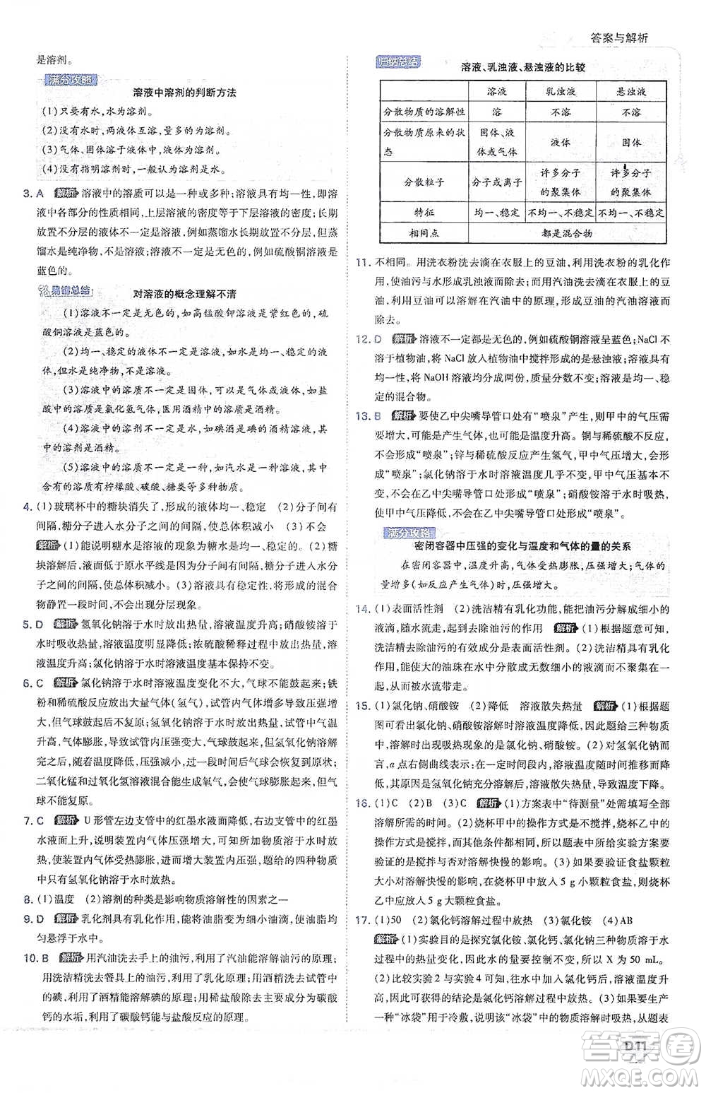 開明出版社2021少年班初中化學(xué)九年級(jí)下冊(cè)人教版參考答案