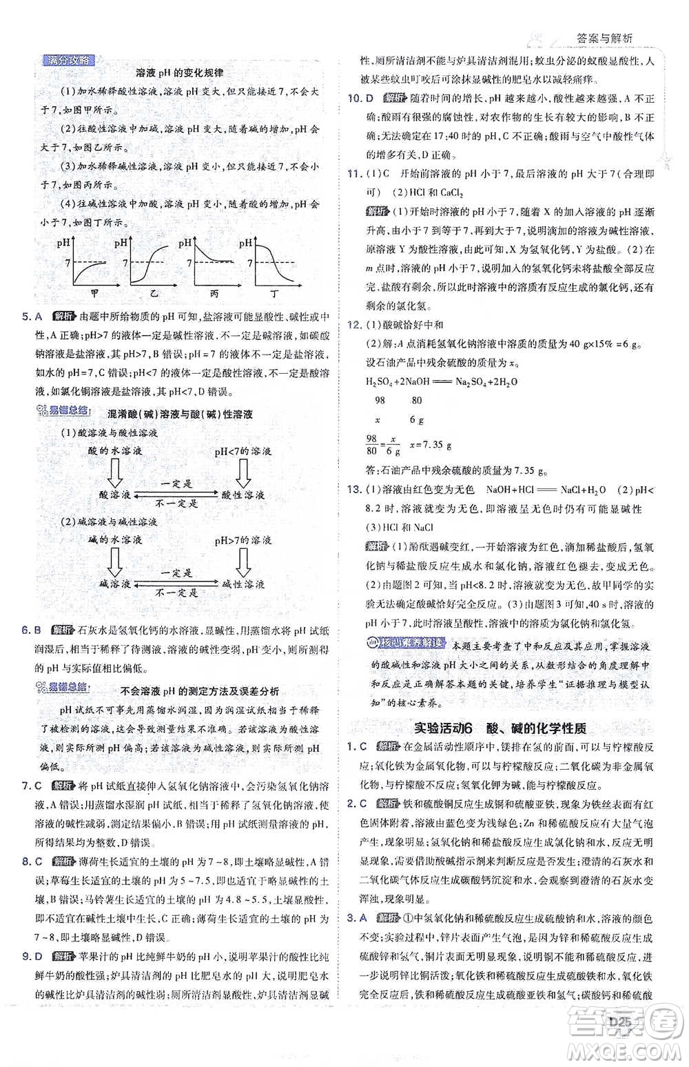 開明出版社2021少年班初中化學(xué)九年級(jí)下冊(cè)人教版參考答案