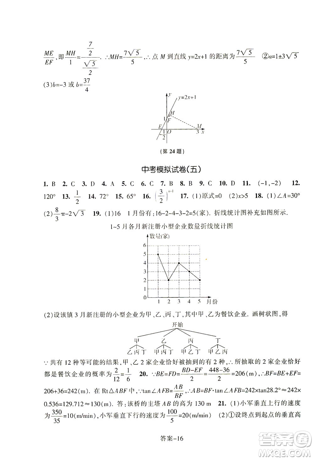 浙江少年兒童出版社2021每課一練九年級下冊數(shù)學ZH浙教版答案