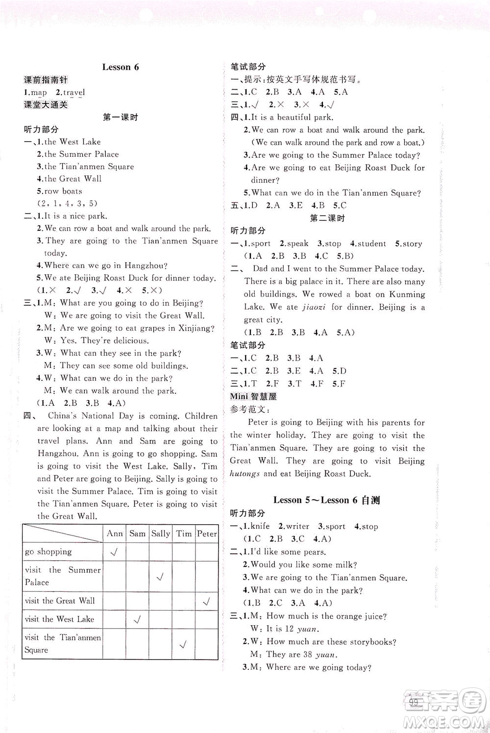 廣西教育出版社2021新課程學(xué)習(xí)與測(cè)評(píng)同步學(xué)習(xí)英語(yǔ)六年級(jí)下冊(cè)接力版答案