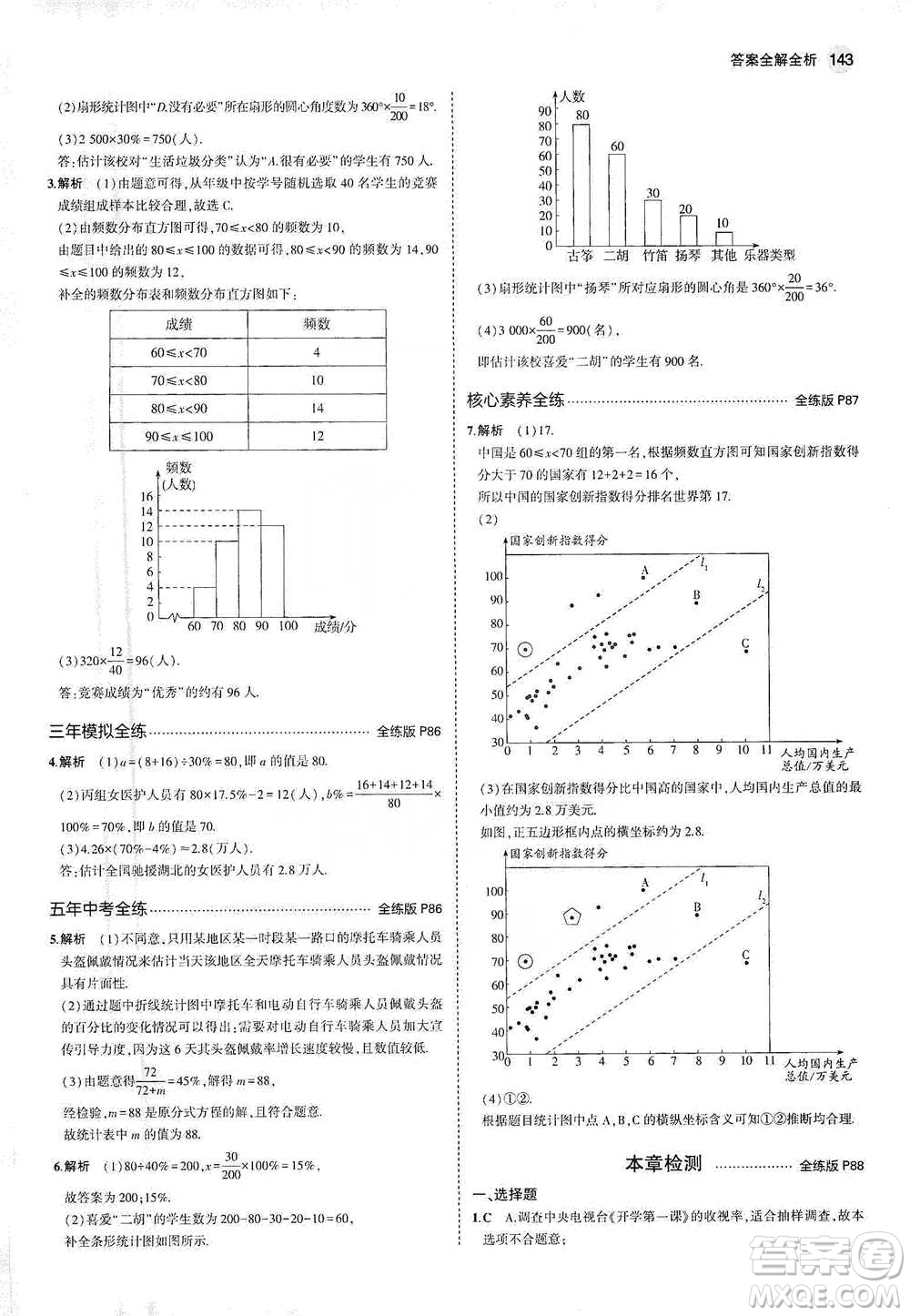 教育科學(xué)出版社2021年5年中考3年模擬初中數(shù)學(xué)七年級(jí)下冊(cè)人教版參考答案