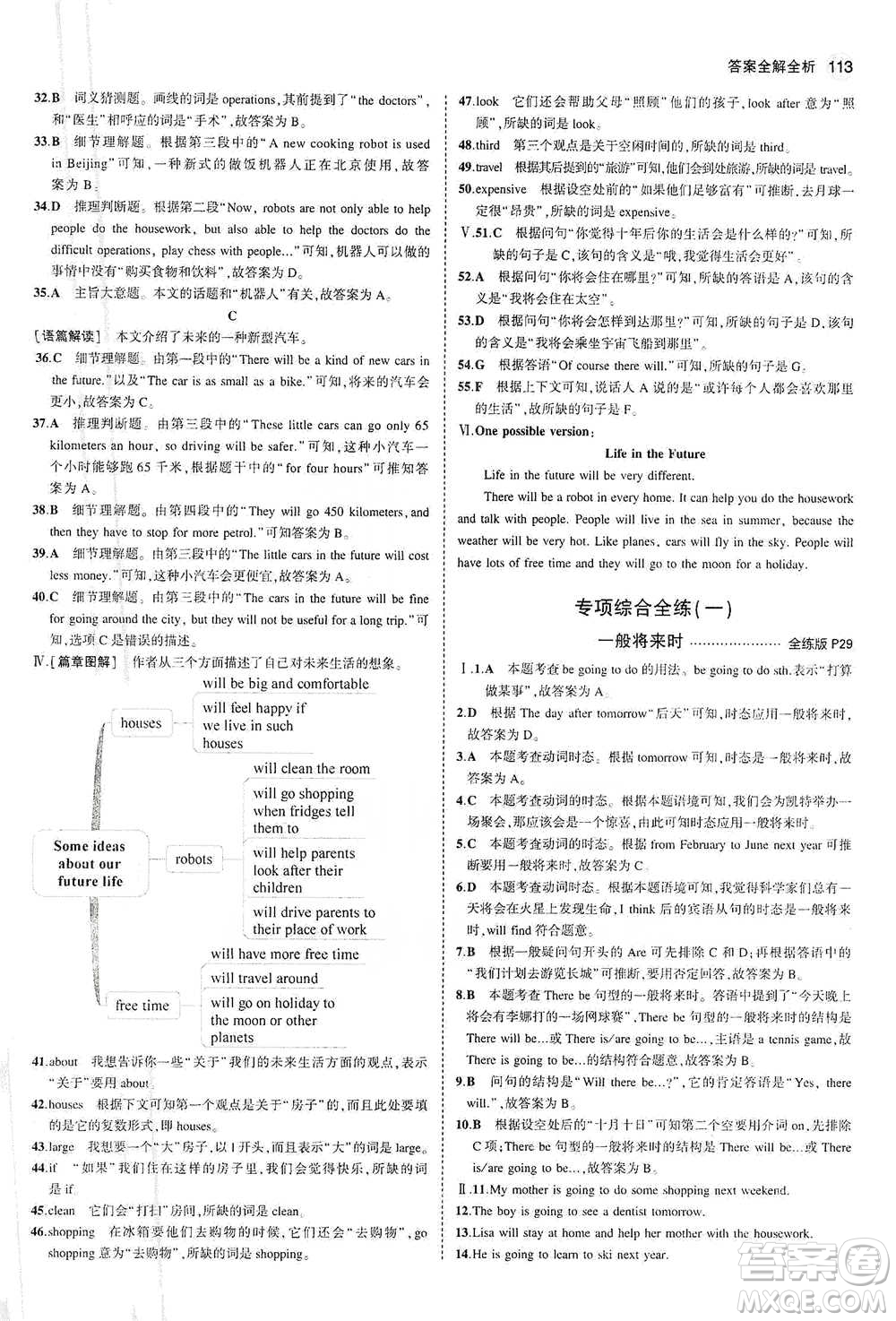 教育科學(xué)出版社2021年5年中考3年模擬初中英語(yǔ)七年級(jí)下冊(cè)外研版參考答案