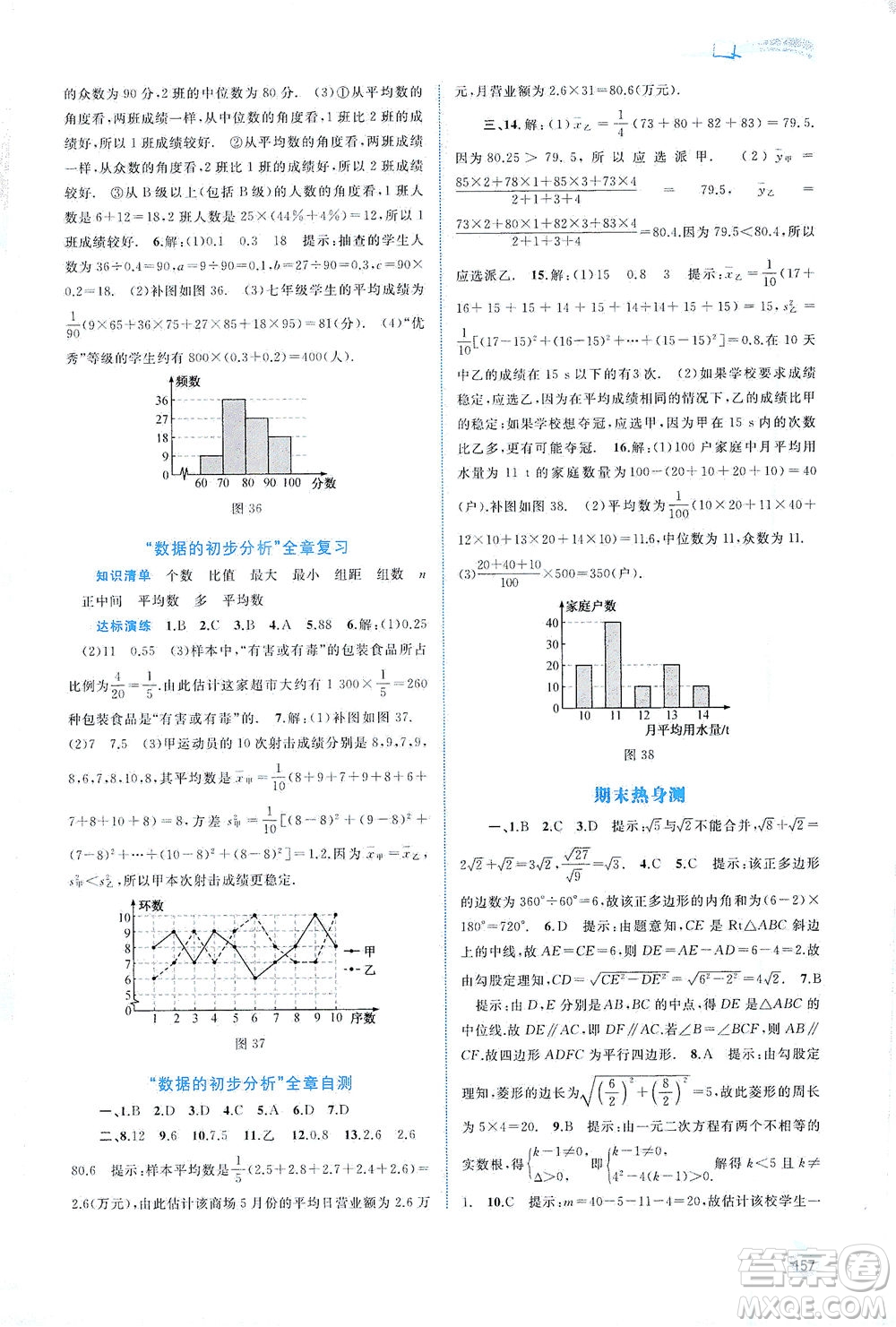 廣西教育出版社2021新課程學(xué)習(xí)與測(cè)評(píng)同步學(xué)習(xí)數(shù)學(xué)八年級(jí)下冊(cè)滬科版答案