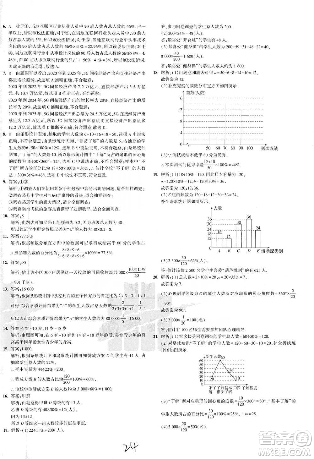 教育科學出版社2021年5年中考3年模擬初中試卷數(shù)學七年級下冊人教版參考答案