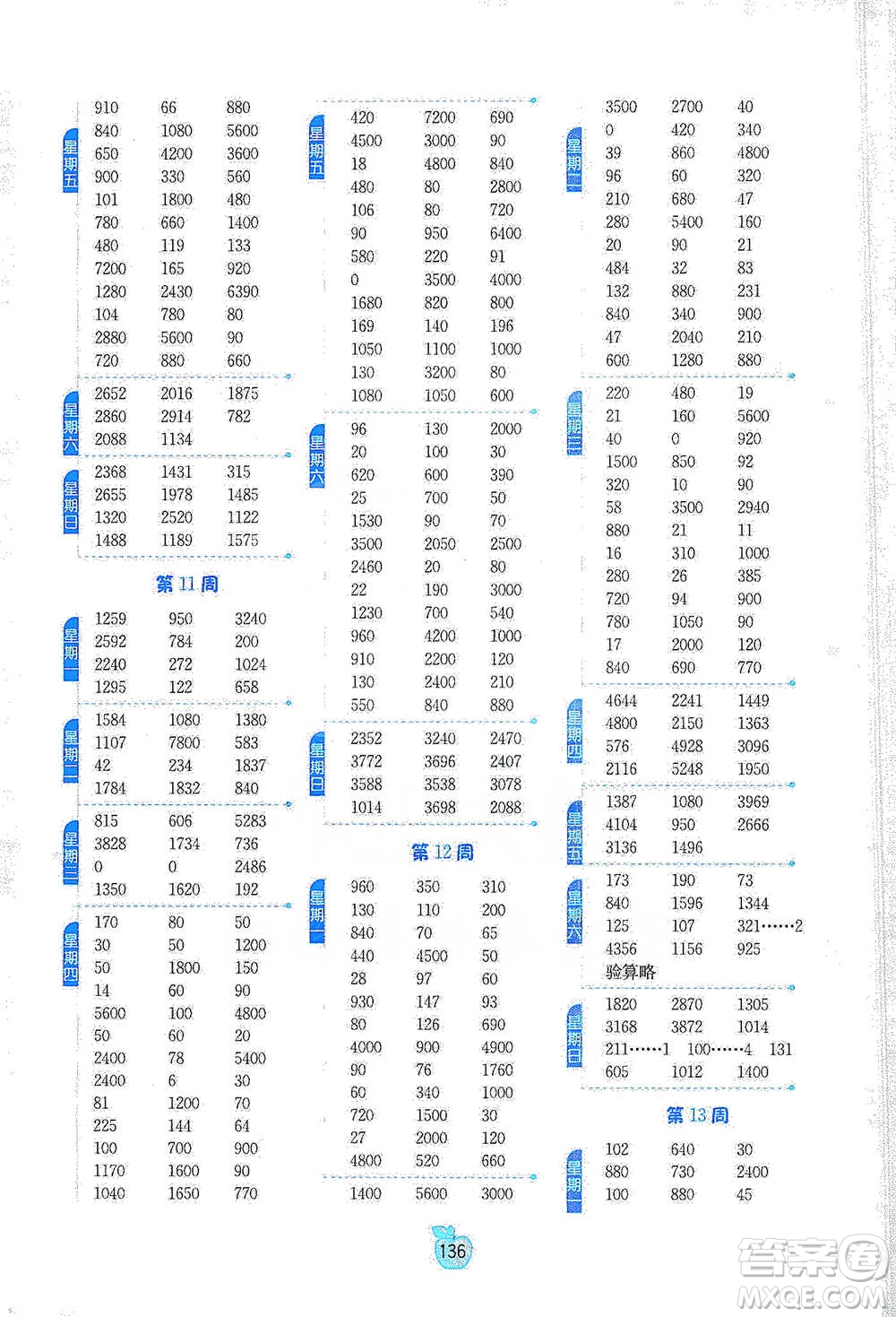江蘇人民出版社2021小學(xué)數(shù)學(xué)計算高手三年級下冊人教版參考答案