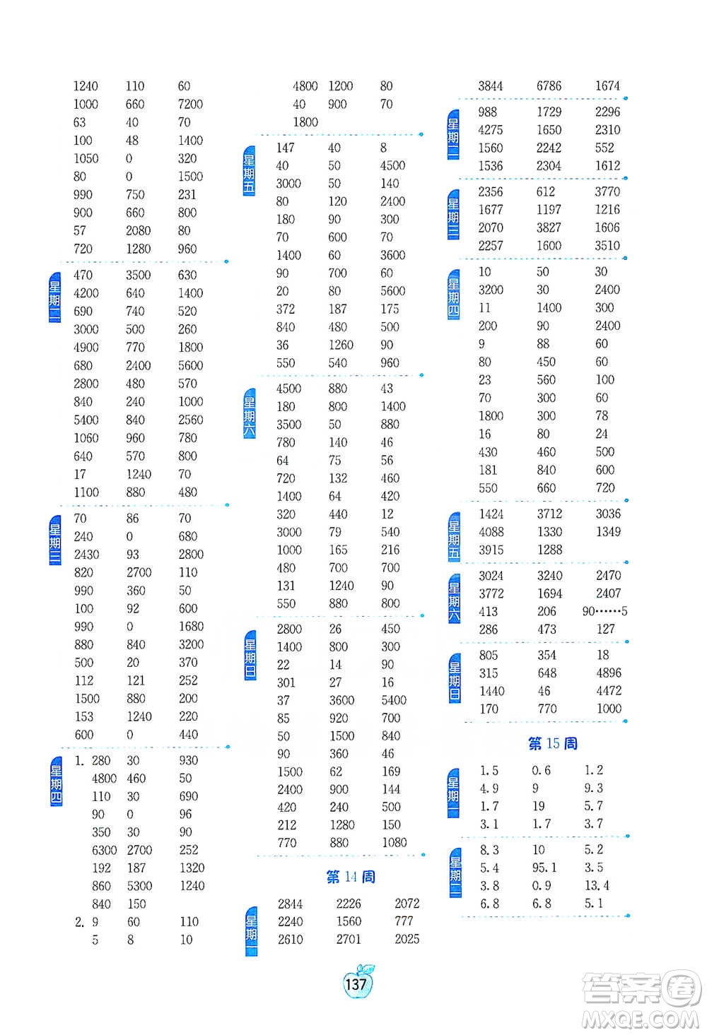 江蘇人民出版社2021小學(xué)數(shù)學(xué)計算高手三年級下冊人教版參考答案