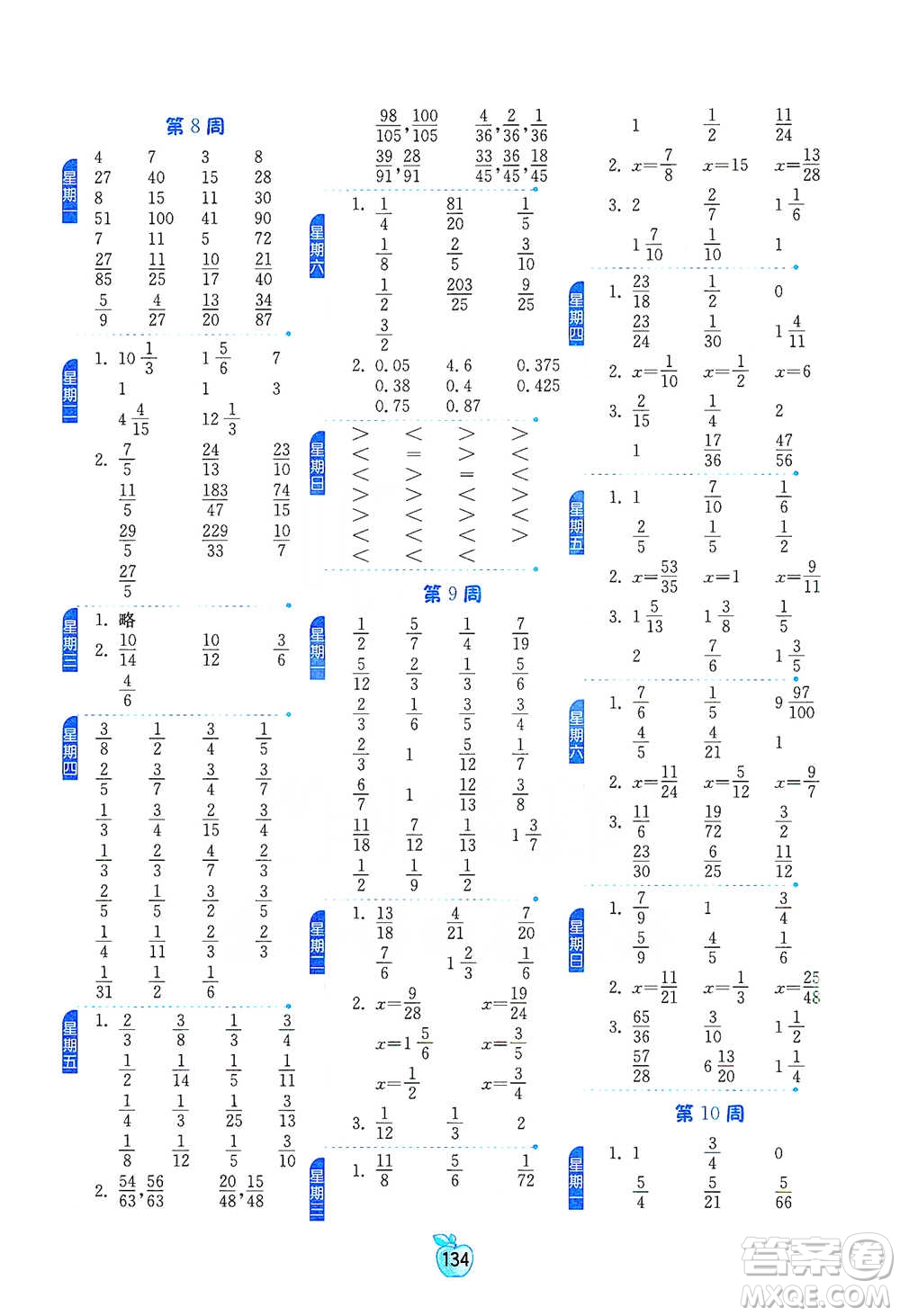 江蘇人民出版社2021小學(xué)數(shù)學(xué)計(jì)算高手五年級(jí)下冊(cè)人教版參考答案