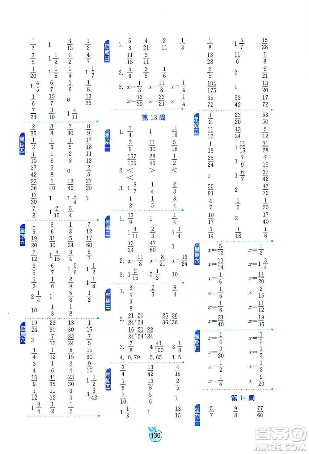 江蘇人民出版社2021小學(xué)數(shù)學(xué)計(jì)算高手五年級(jí)下冊(cè)人教版參考答案