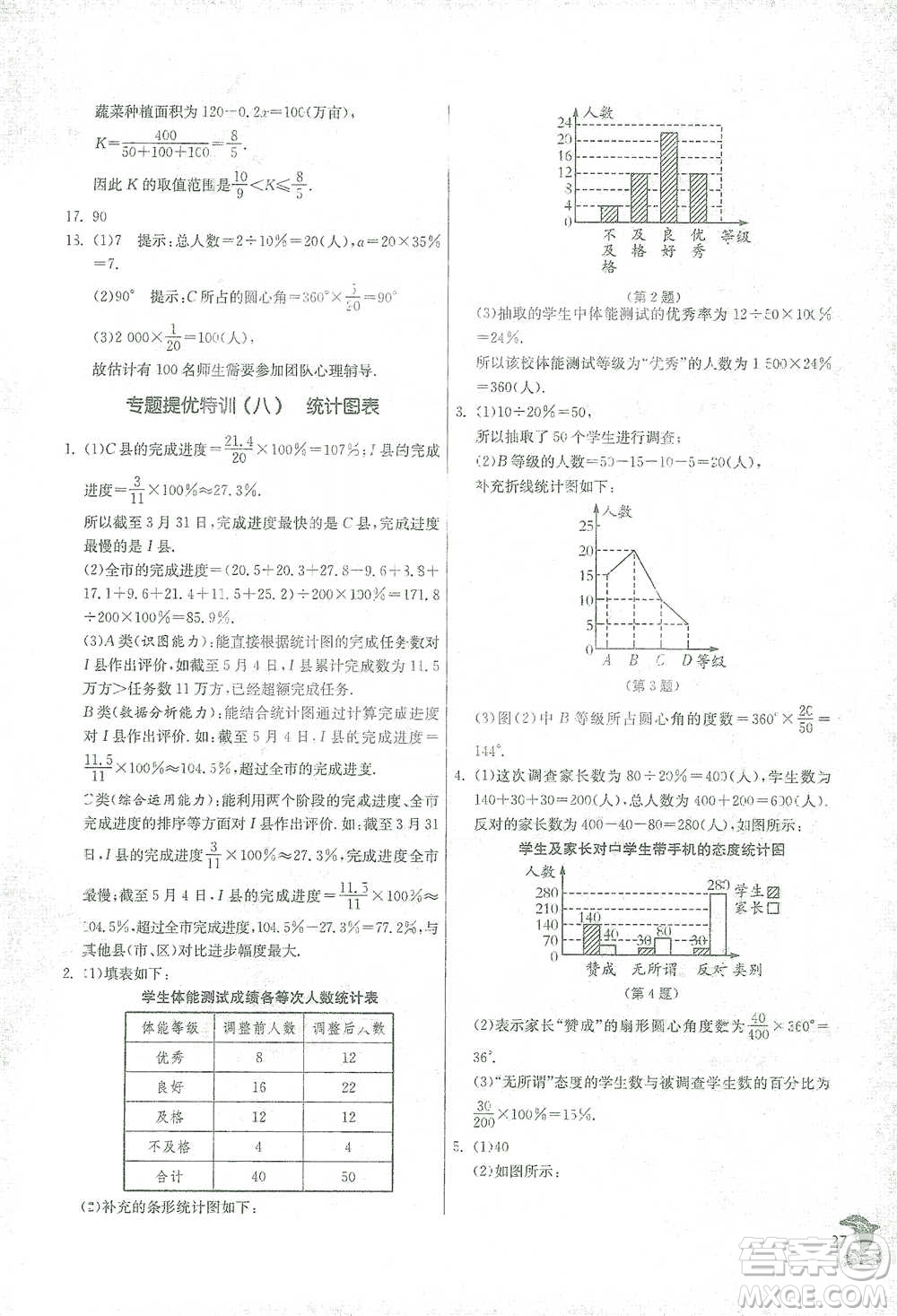 江蘇人民出版社2021實(shí)驗(yàn)班提優(yōu)訓(xùn)練七年級(jí)下冊(cè)數(shù)學(xué)浙教版參考答案