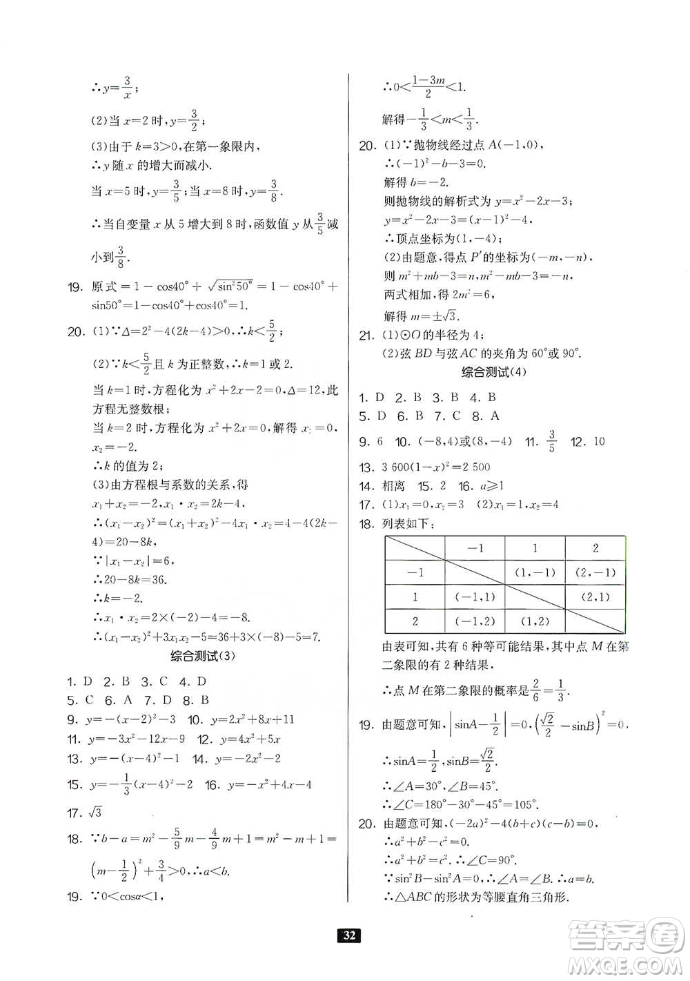 江蘇人民出版社2021初中數(shù)學(xué)計(jì)算高手八年級(jí)人教版參考答案
