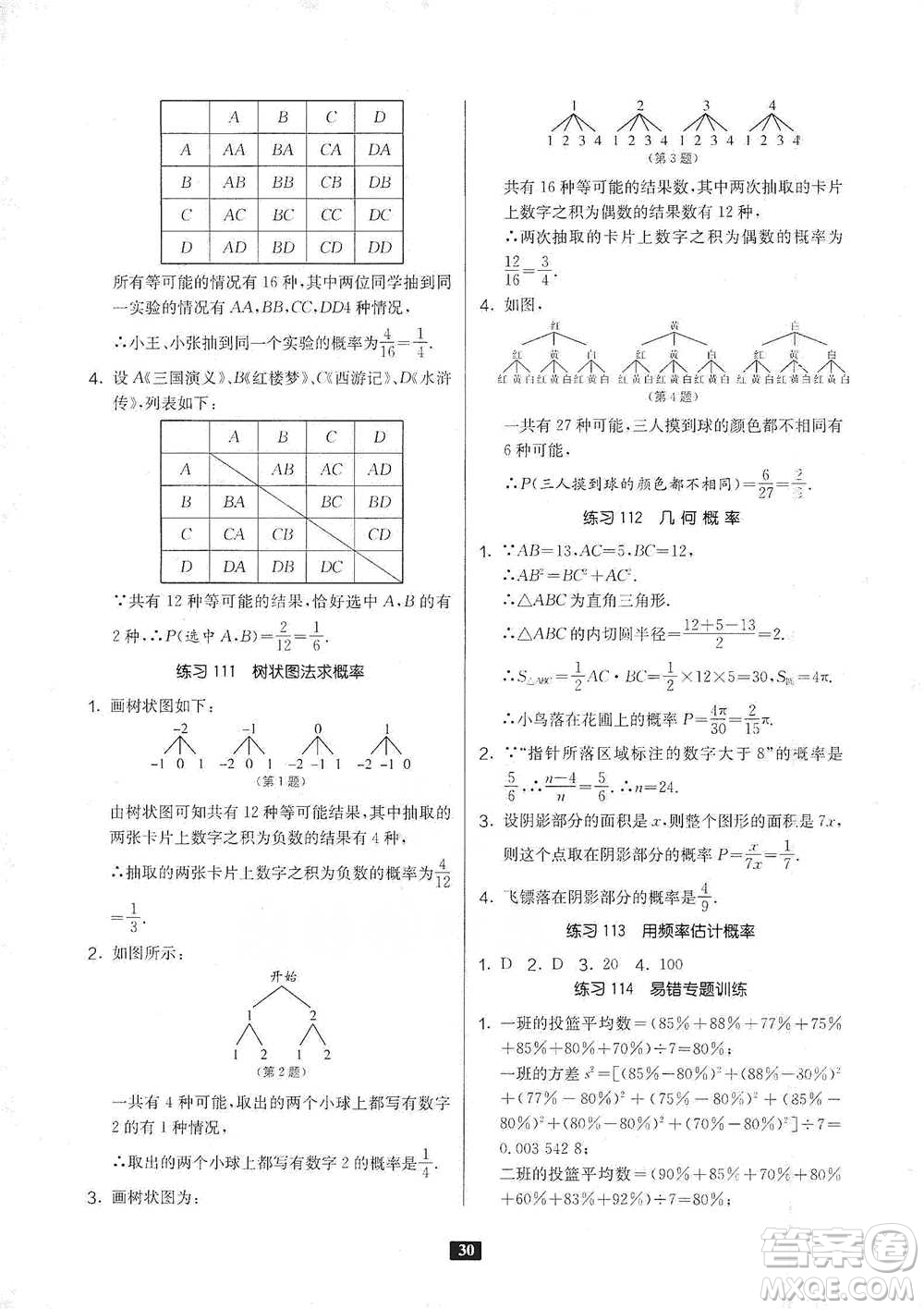 江蘇人民出版社2021初中數(shù)學(xué)計(jì)算高手八年級(jí)人教版參考答案