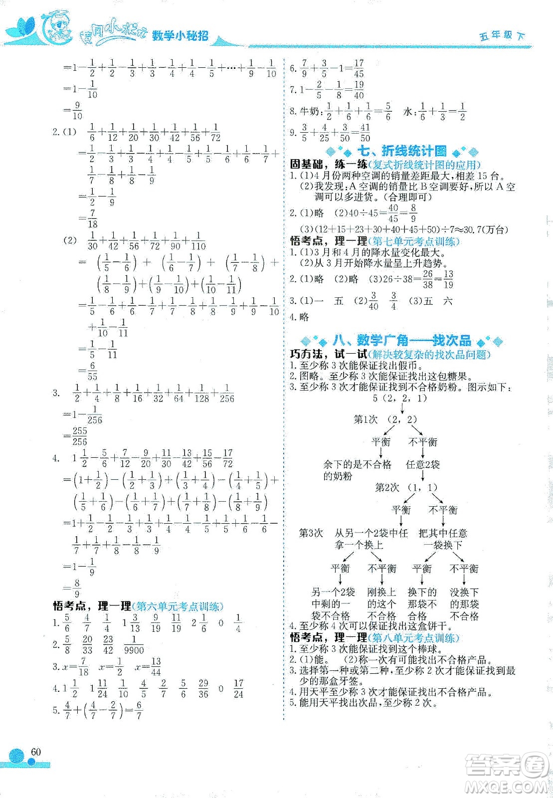 龍門(mén)書(shū)局2021黃岡小狀元數(shù)學(xué)小秘招五年級(jí)下人教版答案