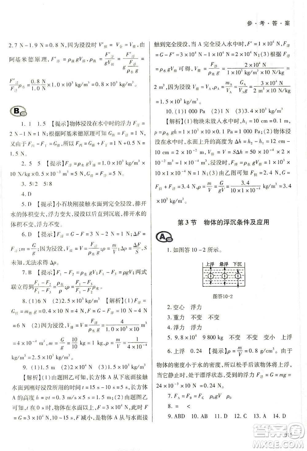天津教育出版社2021學(xué)習(xí)質(zhì)量監(jiān)測(cè)八年級(jí)物理下冊(cè)人教版答案
