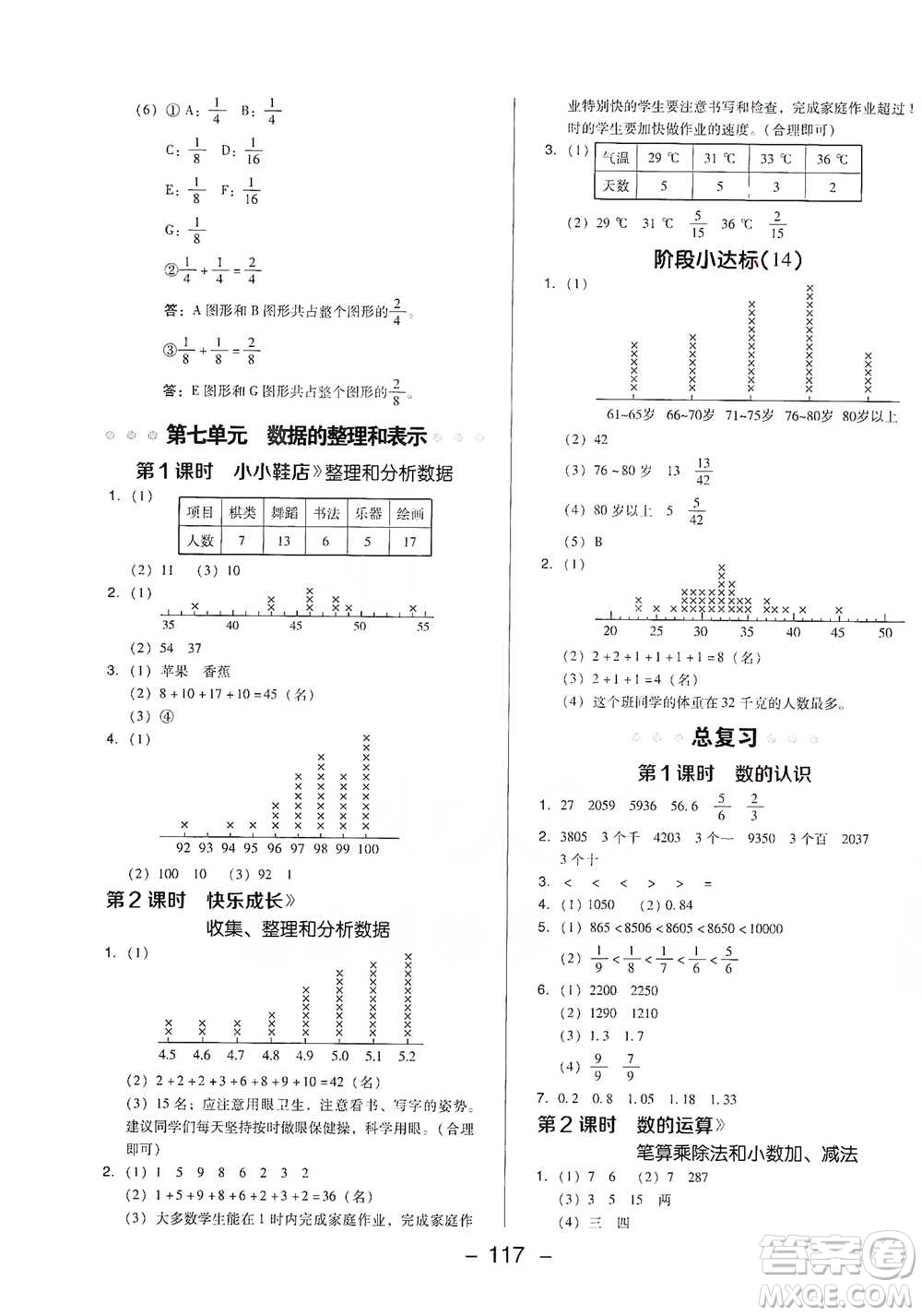 陜西人民教育出版社2021典中點三年級下冊數(shù)學北師大版參考答案