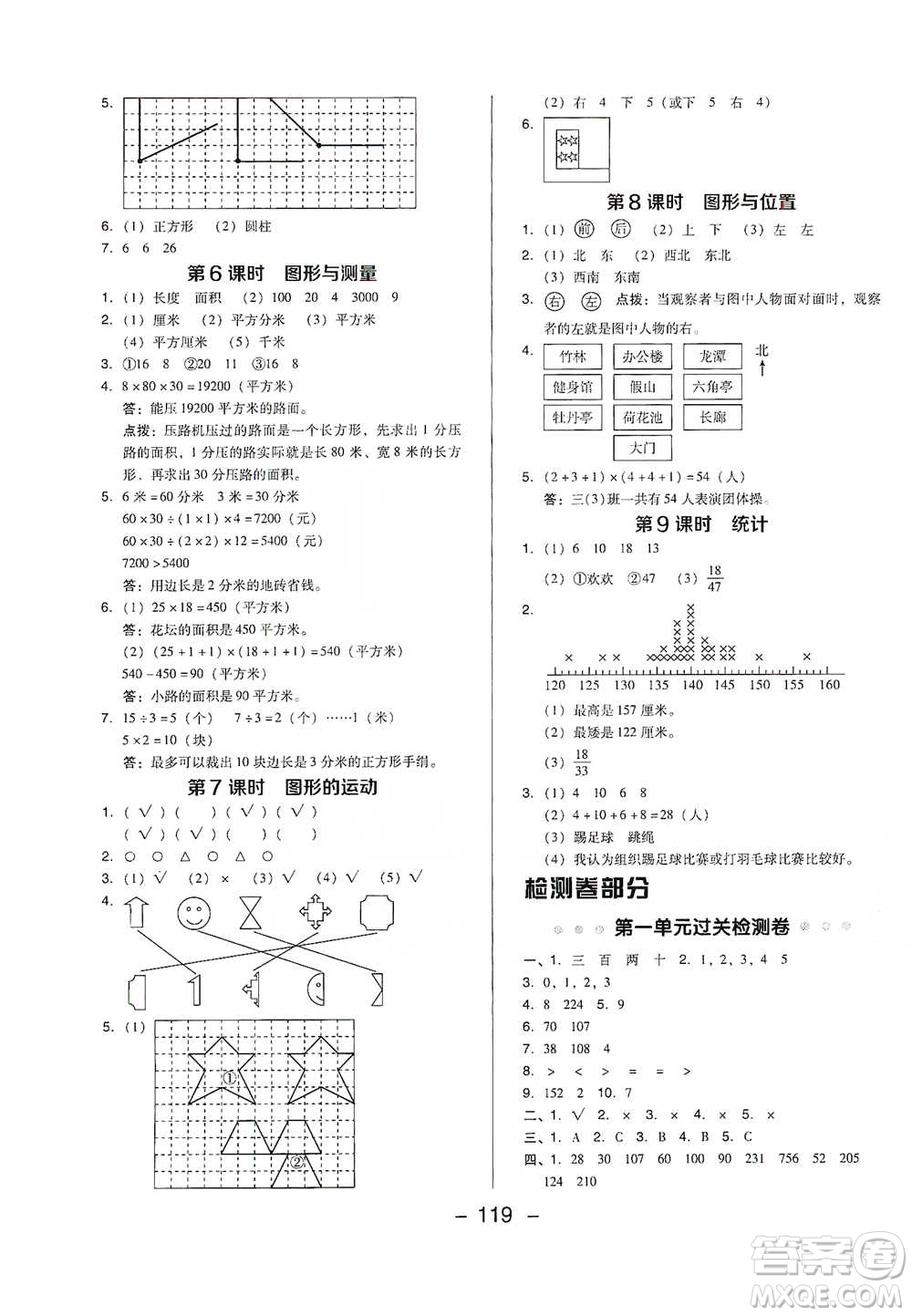 陜西人民教育出版社2021典中點三年級下冊數(shù)學北師大版參考答案