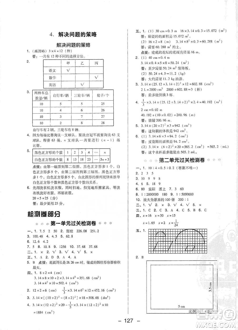 陜西人民教育出版社2021典中點六年級下冊數(shù)學(xué)北師大版參考答案