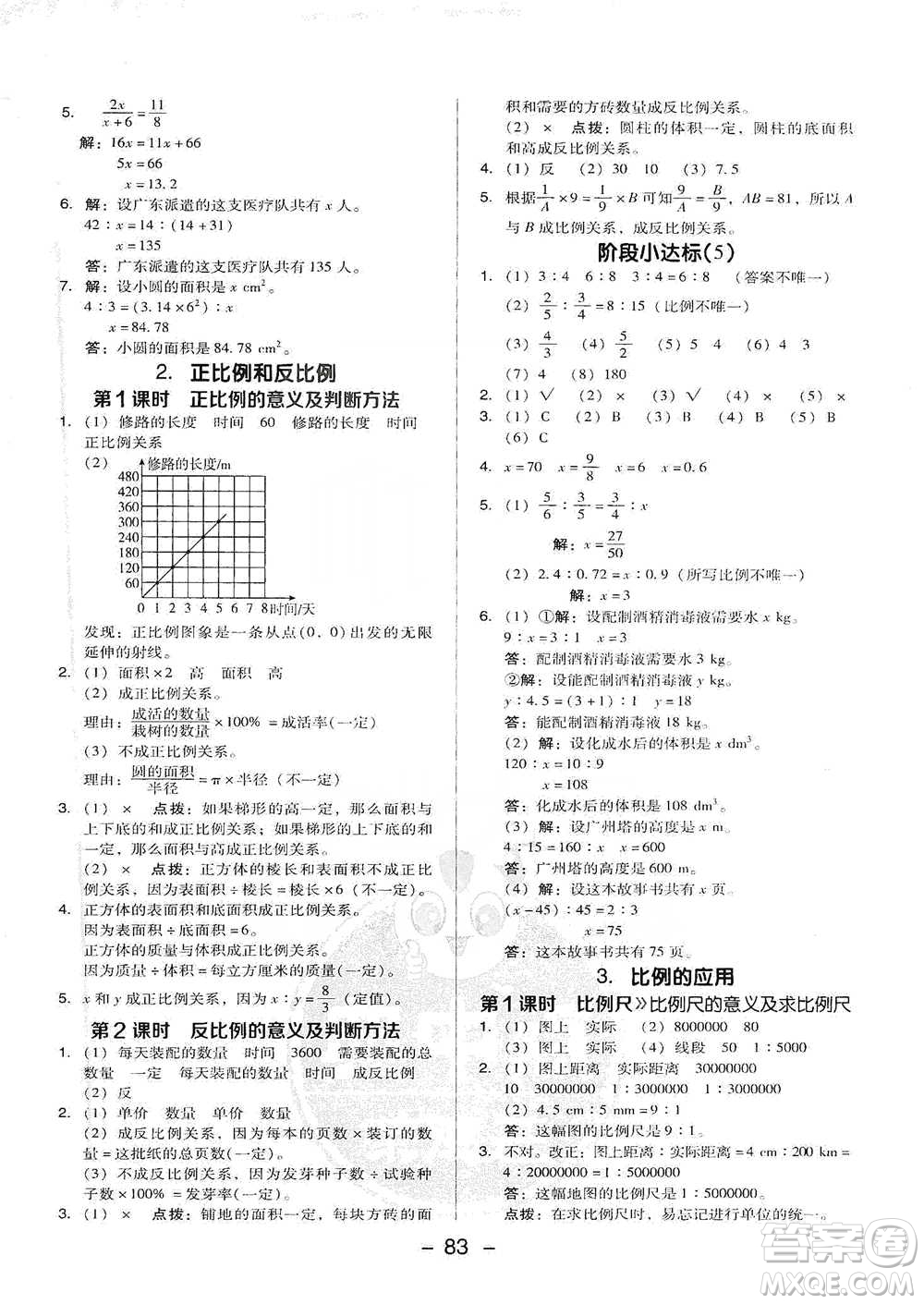 吉林教育出版社2021典中點六年級下冊數(shù)學人教版參考答案