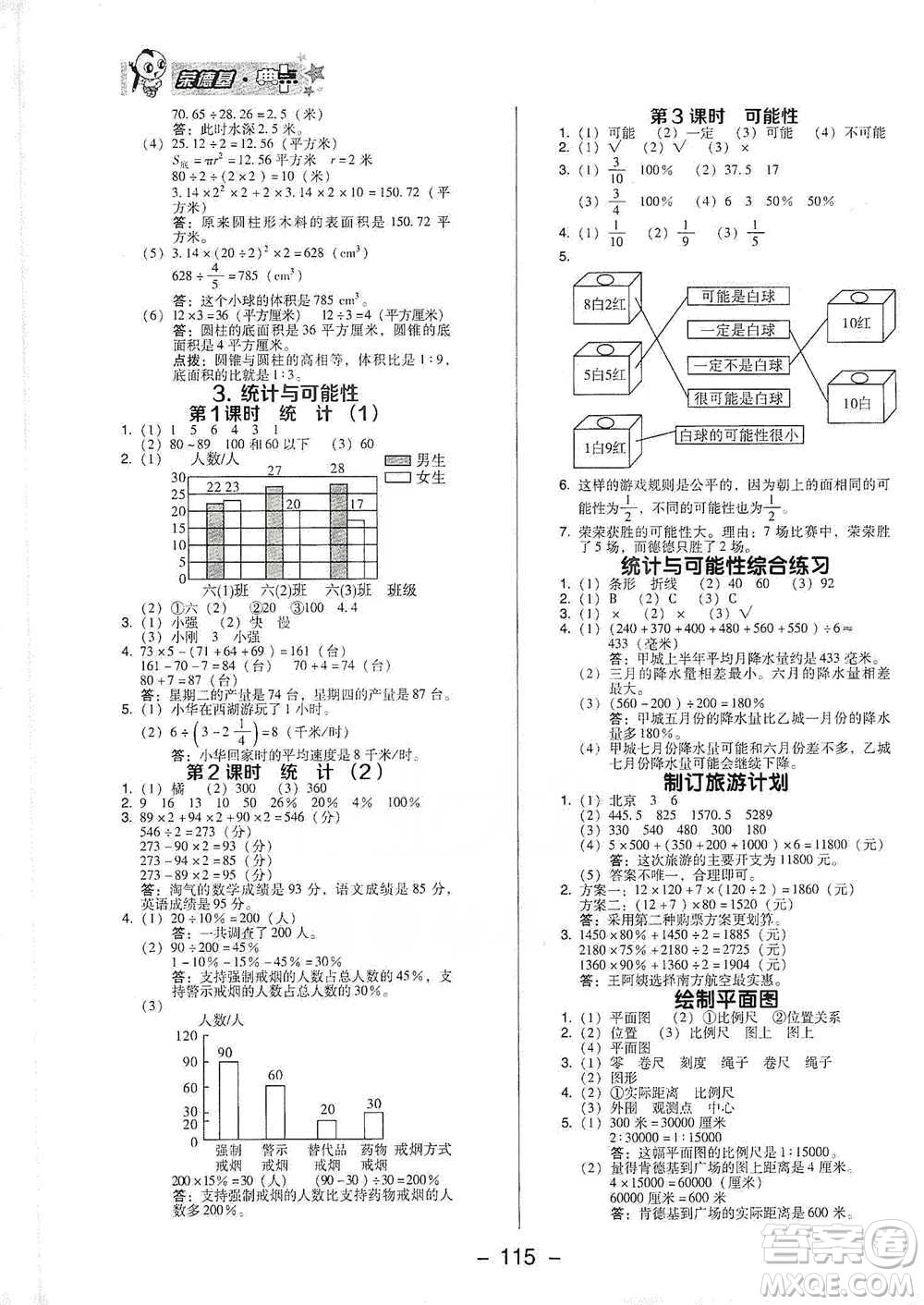 吉林教育出版社2021典中點六年級下冊數(shù)學(xué)蘇教版參考答案