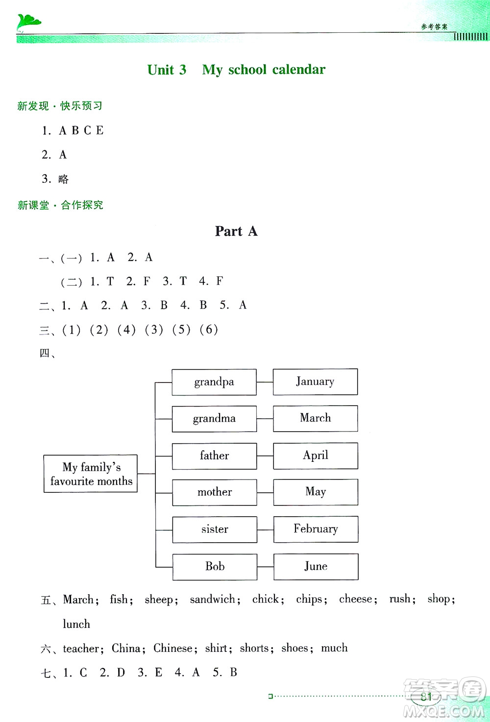 廣東教育出版社2021南方新課堂金牌學案英語五年級下冊PEP人教版答案
