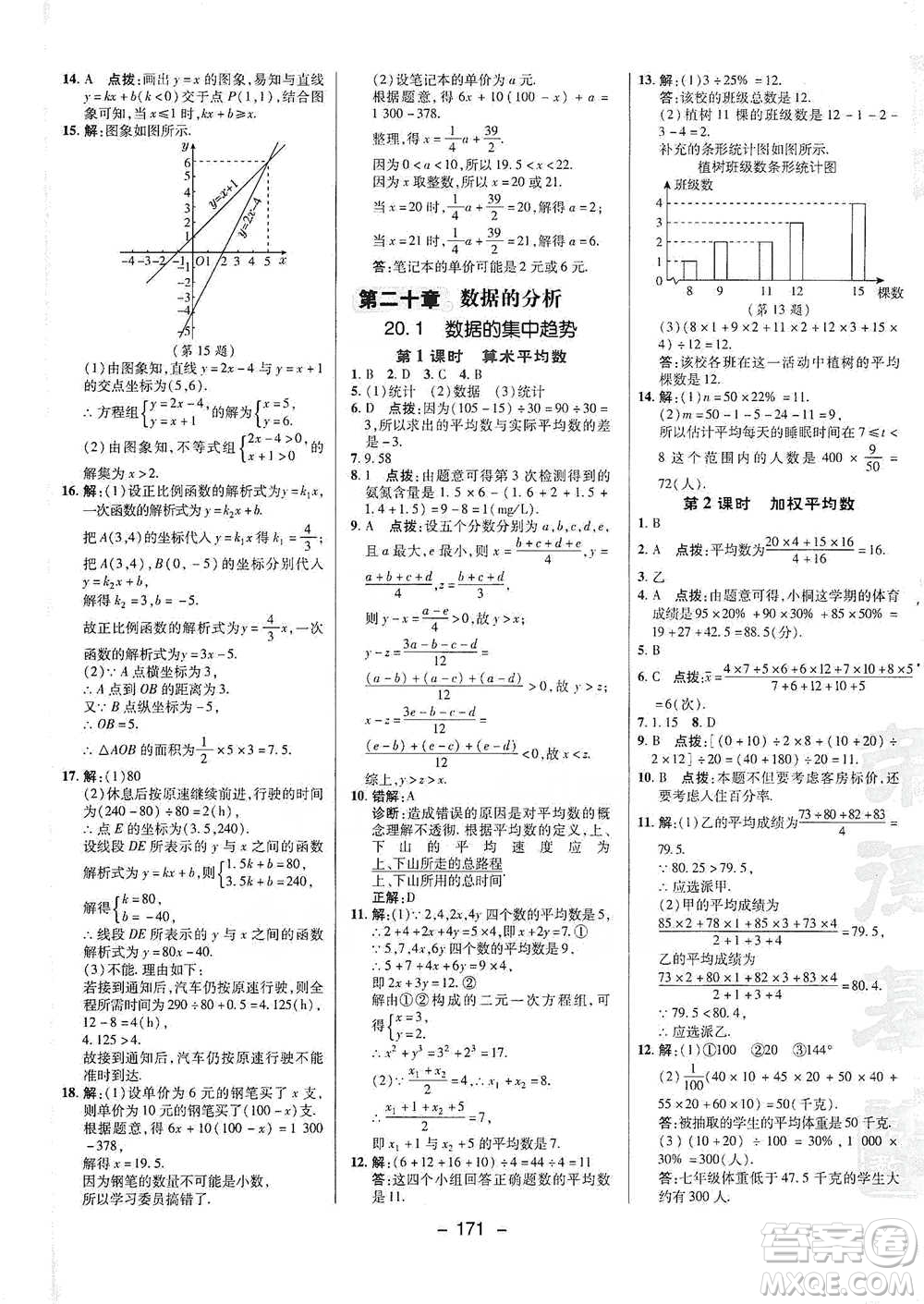 陜西人民教育出版社2021典中點(diǎn)八年級(jí)下冊(cè)數(shù)學(xué)人教版參考答案