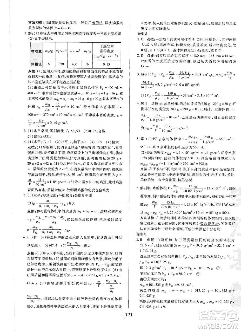 陜西人民教育出版社2021典中點(diǎn)八年級(jí)下冊(cè)物理人教版參考答案