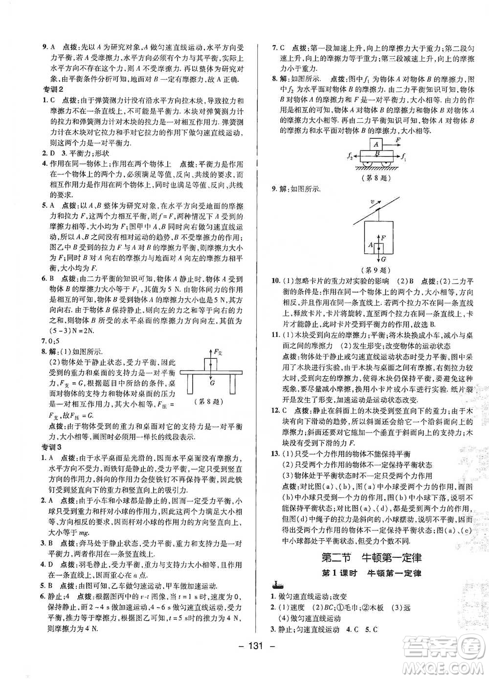 陜西人民教育出版社2021典中點(diǎn)八年級(jí)下冊(cè)物理人教版參考答案