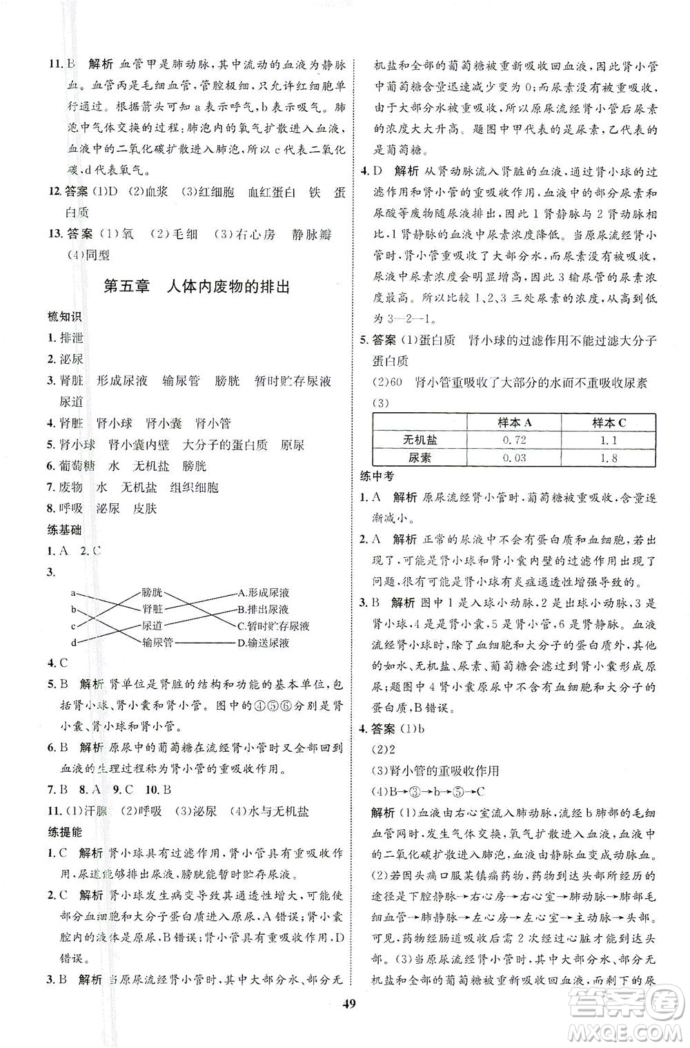 現(xiàn)代教育出版社2021初中同步學(xué)考優(yōu)化設(shè)計七年級生物下冊RJ人教版答案