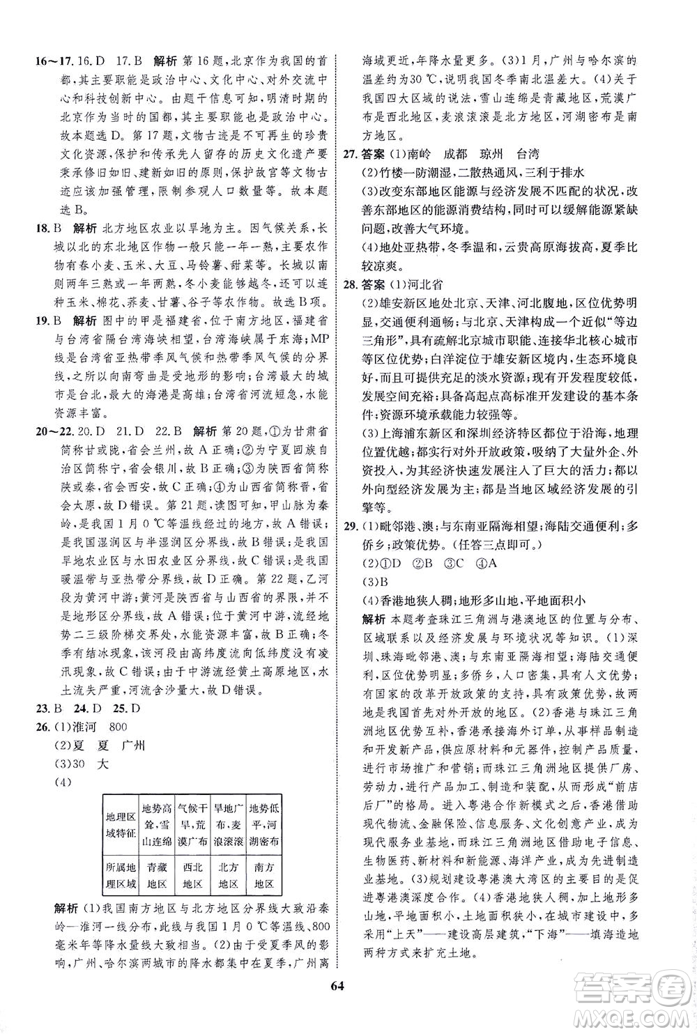 現(xiàn)代教育出版社2021初中同步學(xué)考優(yōu)化設(shè)計(jì)八年級(jí)地理下冊(cè)XJ湘教版答案