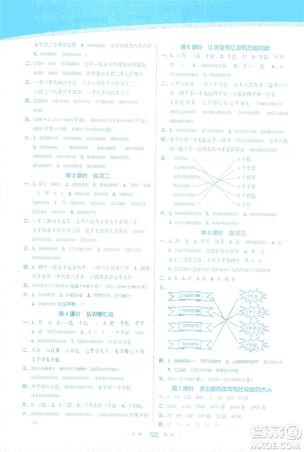 江蘇鳳凰美術(shù)出版社2021創(chuàng)新課時(shí)作業(yè)本數(shù)學(xué)四年級(jí)下冊(cè)江蘇版答案