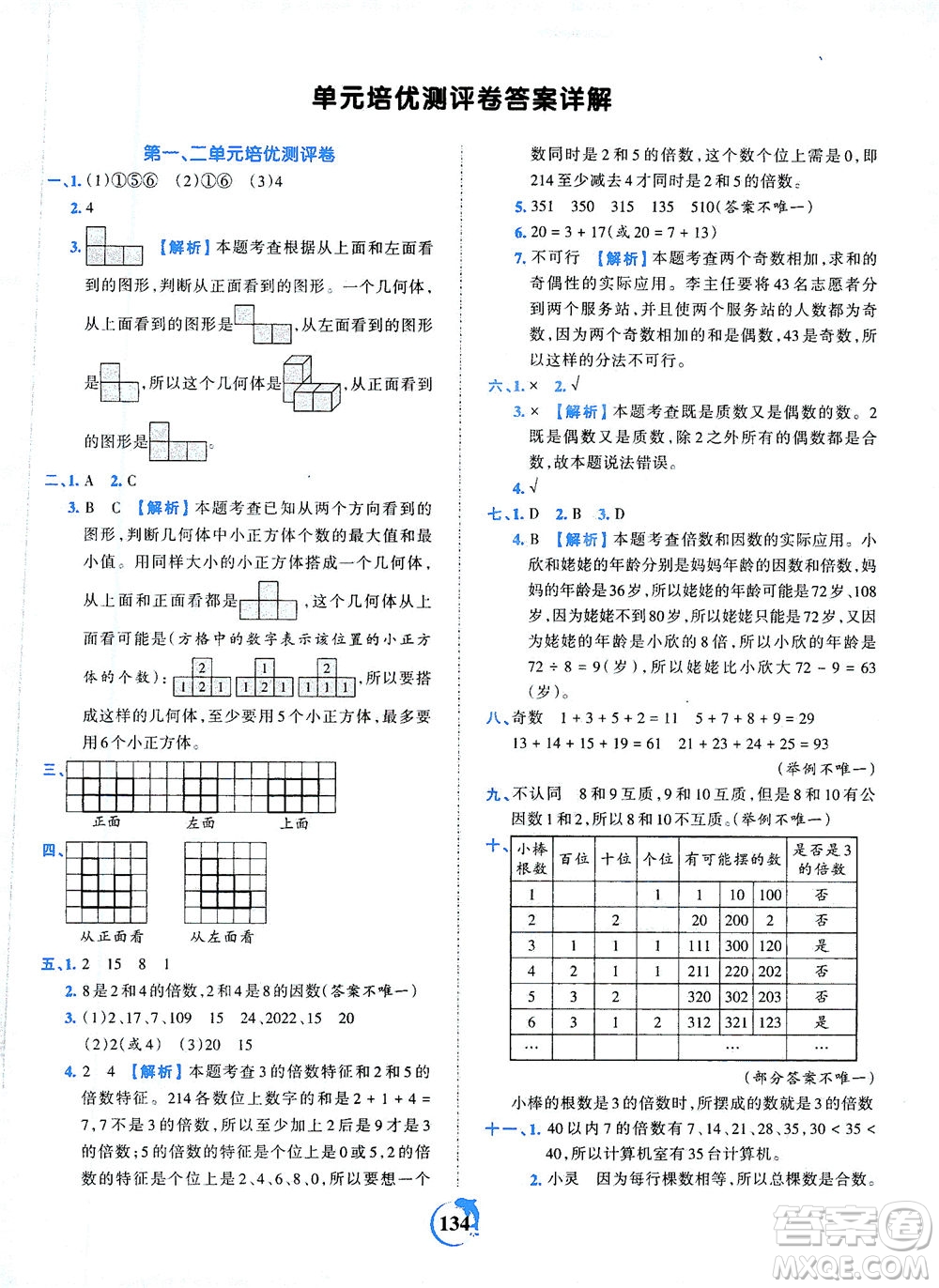 江西人民出版社2021春王朝霞德才兼?zhèn)渥鳂I(yè)創(chuàng)新設(shè)計(jì)數(shù)學(xué)五年級下冊RJ版人教版答案
