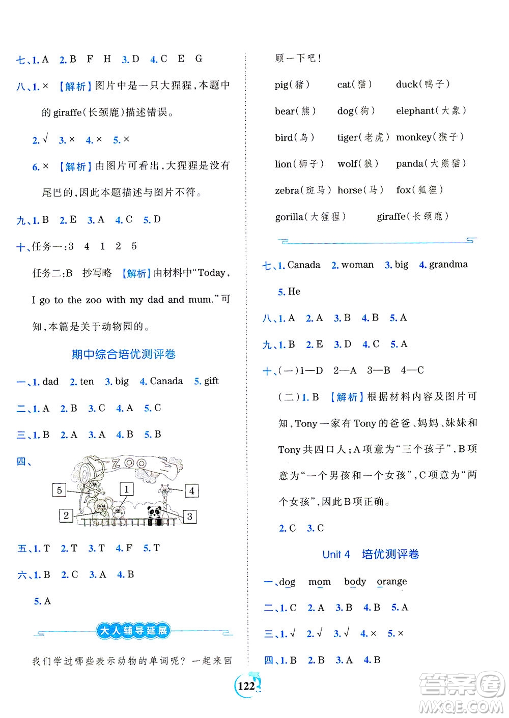 江西人民出版社2021春王朝霞德才兼?zhèn)渥鳂I(yè)創(chuàng)新設(shè)計(jì)英語三年級(jí)下冊PEP版人教版答案