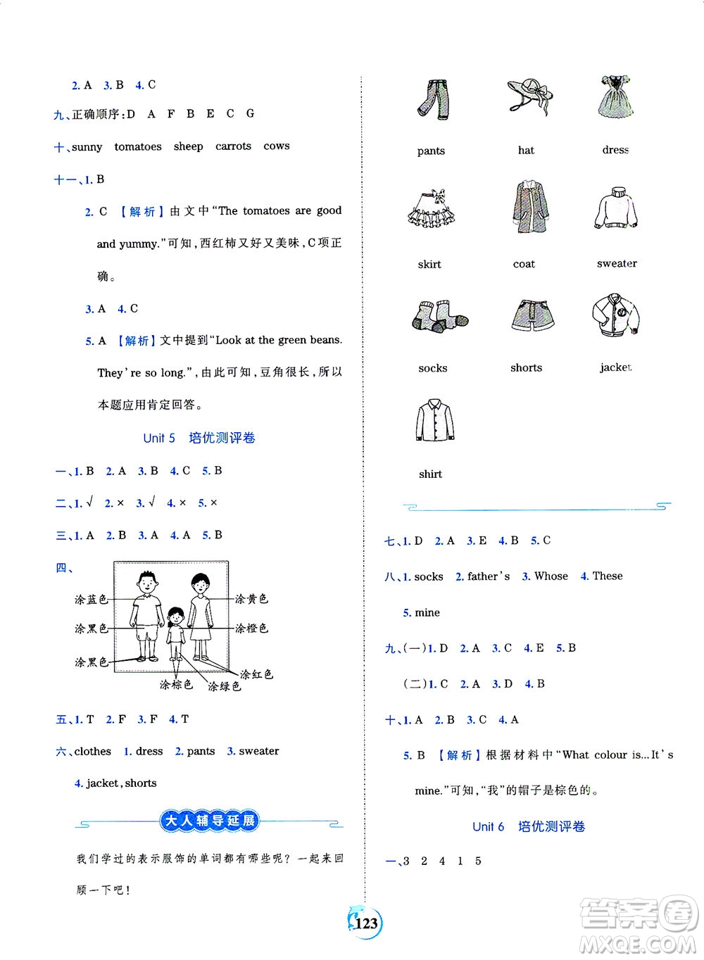 江西人民出版社2021春王朝霞德才兼?zhèn)渥鳂I(yè)創(chuàng)新設(shè)計英語四年級下冊PEP版人教版答案