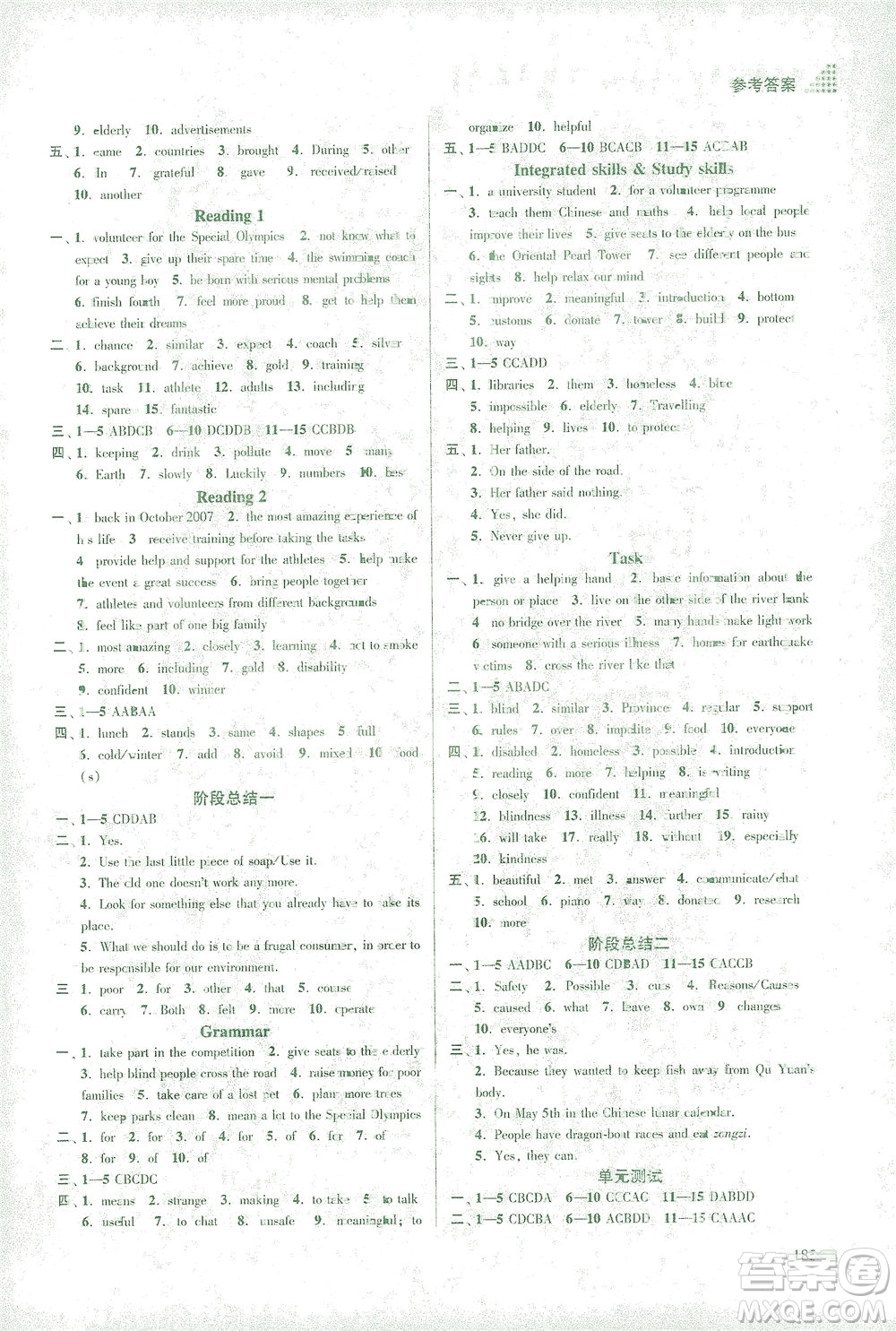 江蘇鳳凰美術(shù)出版社2021創(chuàng)新課時(shí)作業(yè)本英語八年級(jí)下冊(cè)江蘇版答案