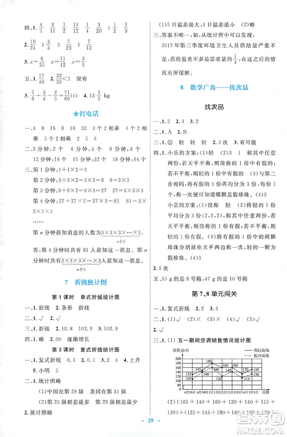 人民教育出版社2021同步解析與測評五年級數(shù)學下冊人教版答案