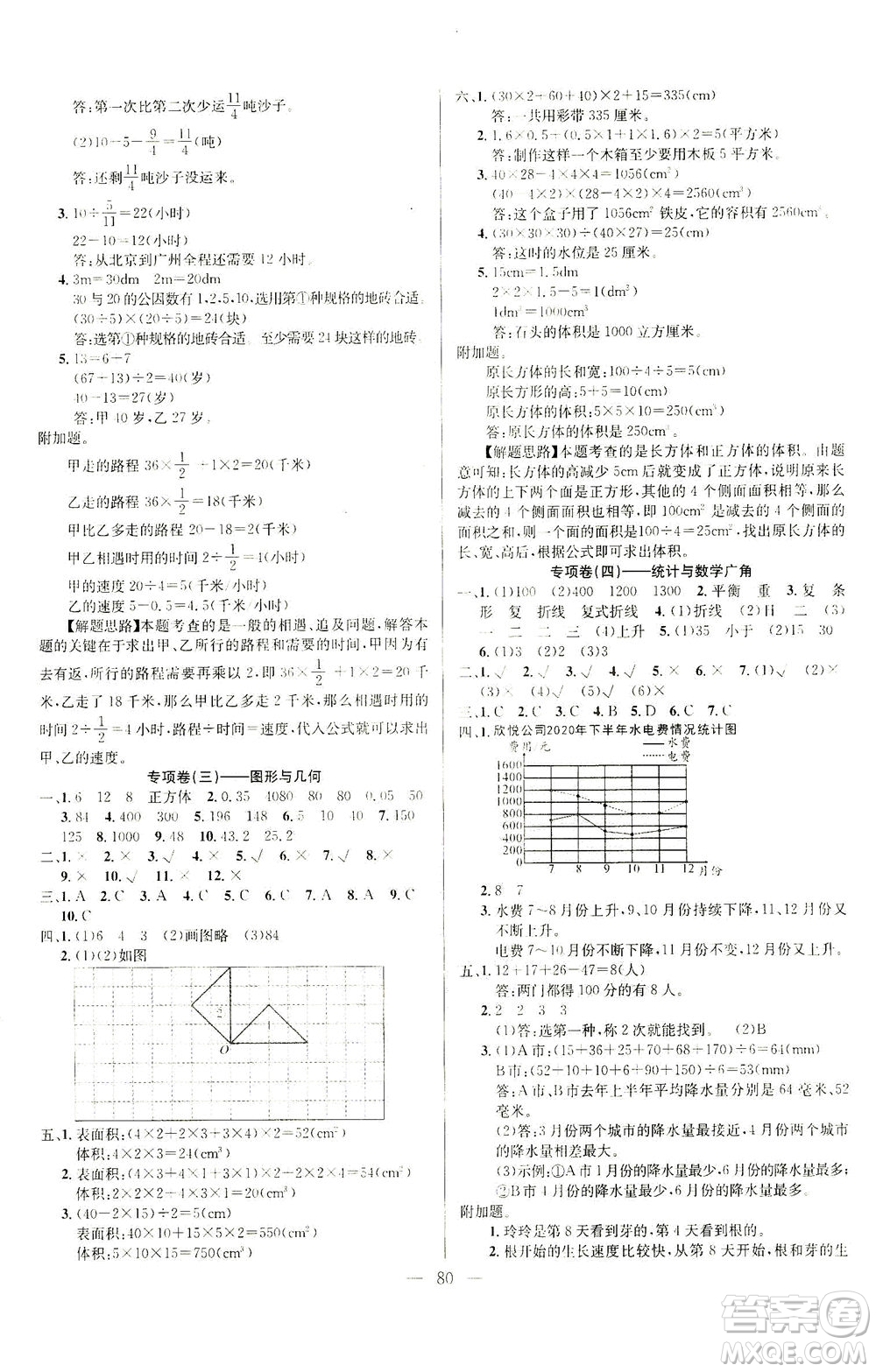 延邊人民出版社2021決勝期末100分?jǐn)?shù)學(xué)五年級(jí)下冊(cè)人教版答案