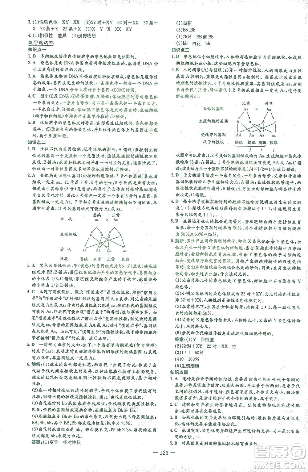 新世紀(jì)出版社2021初中同步學(xué)習(xí)導(dǎo)與練八年級(jí)生物下冊人教版答案