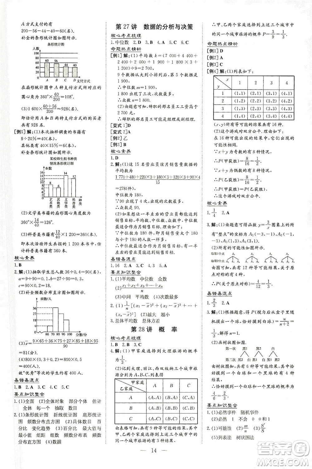 新世紀(jì)出版社2021導(dǎo)與練初中學(xué)業(yè)水平考試九年級數(shù)學(xué)下冊人教版云南專版答案