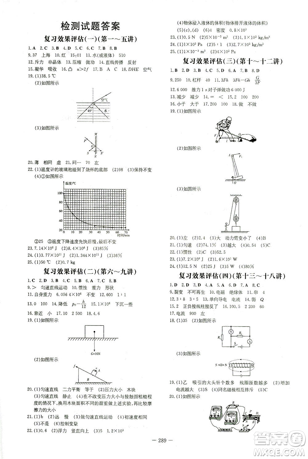 新世紀(jì)出版社2021導(dǎo)與練初中學(xué)業(yè)水平考試九年級(jí)物理下冊(cè)人教版云南專(zhuān)版答案