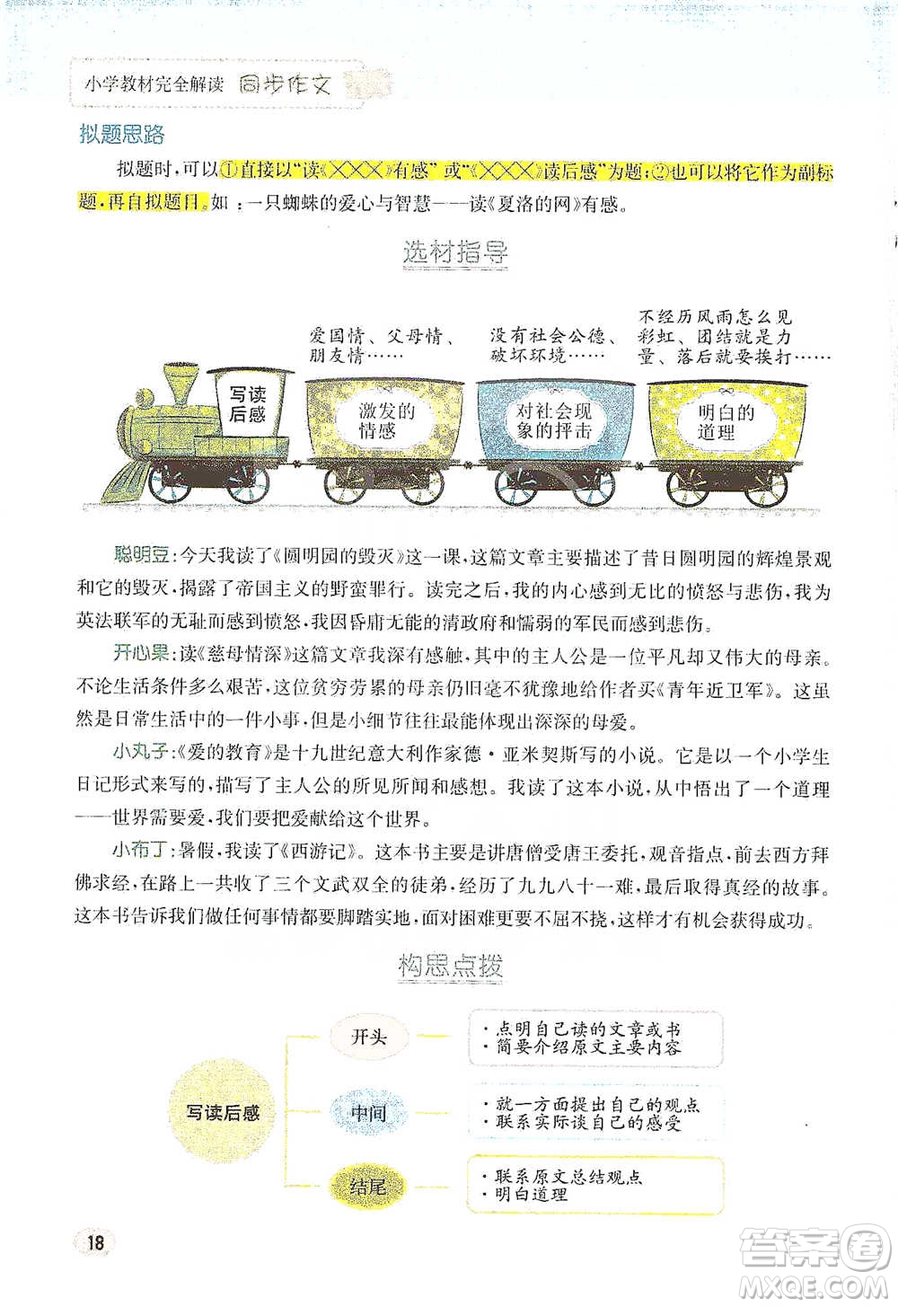 吉林人民出版社2021小學(xué)教材完全解讀同步作文五年級(jí)下冊(cè)語文參考答案
