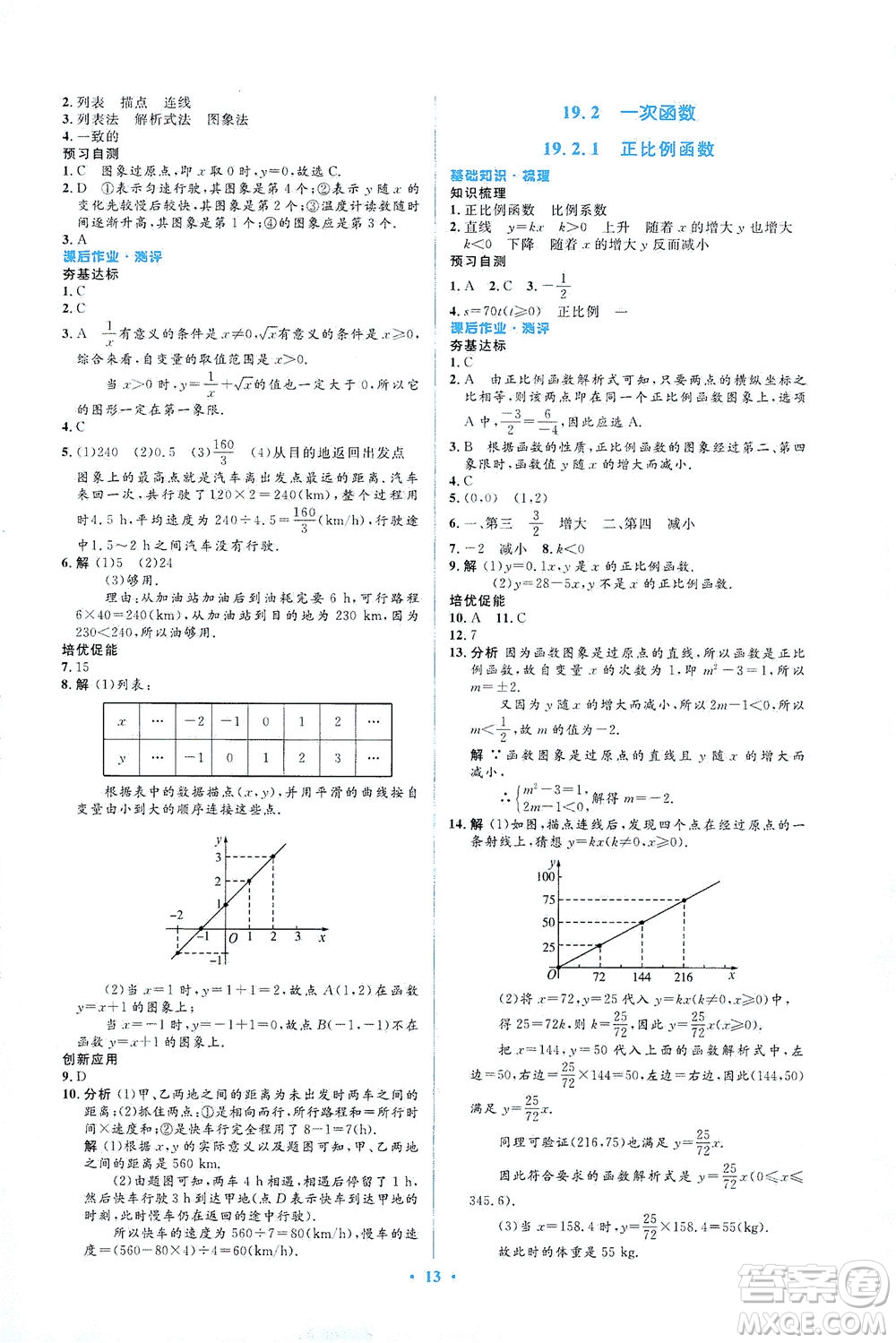 人民教育出版社2021同步解析與測評八年級數(shù)學下冊人教版答案