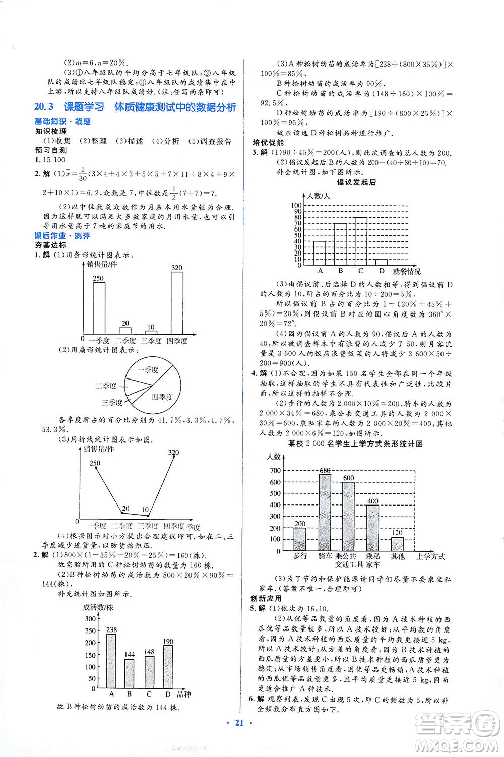 人民教育出版社2021同步解析與測評八年級數(shù)學下冊人教版答案