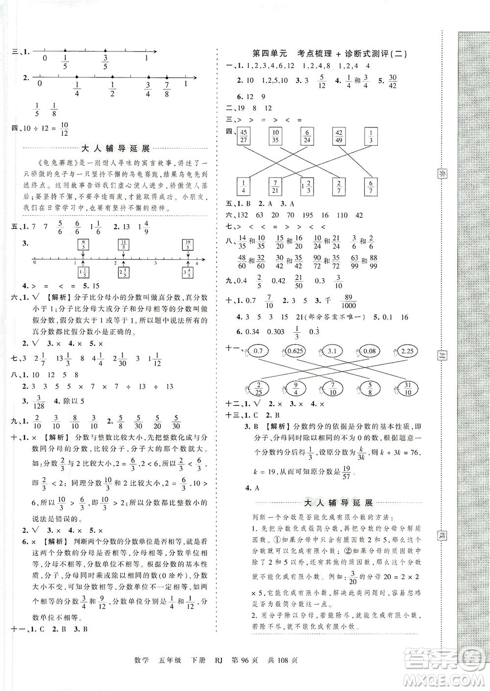 江西人民出版社2021春王朝霞考點(diǎn)梳理時(shí)習(xí)卷數(shù)學(xué)五年級(jí)下冊(cè)RJ人教版答案