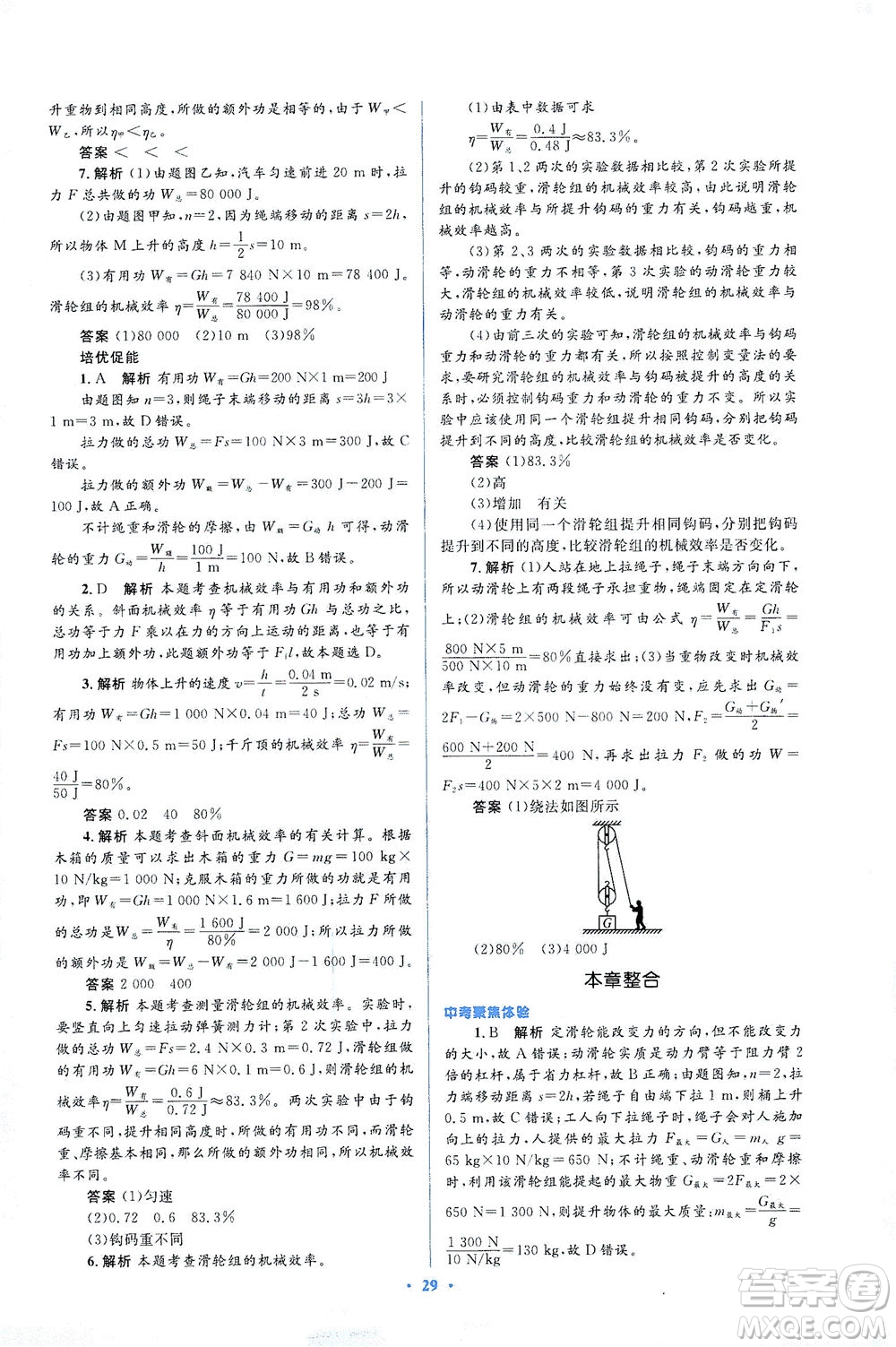 人民教育出版社2021同步解析與測(cè)評(píng)八年級(jí)物理下冊(cè)人教版答案