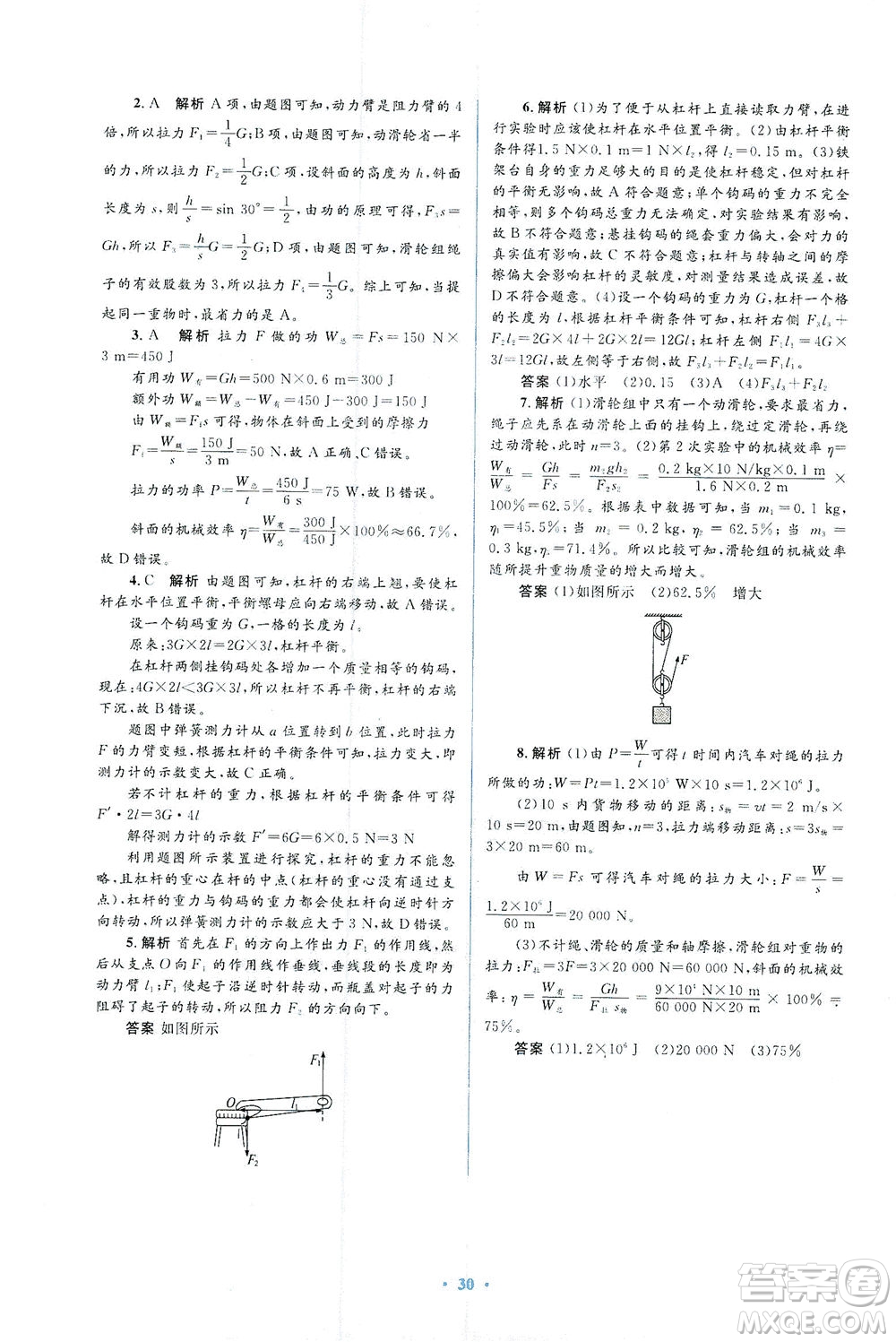 人民教育出版社2021同步解析與測(cè)評(píng)八年級(jí)物理下冊(cè)人教版答案